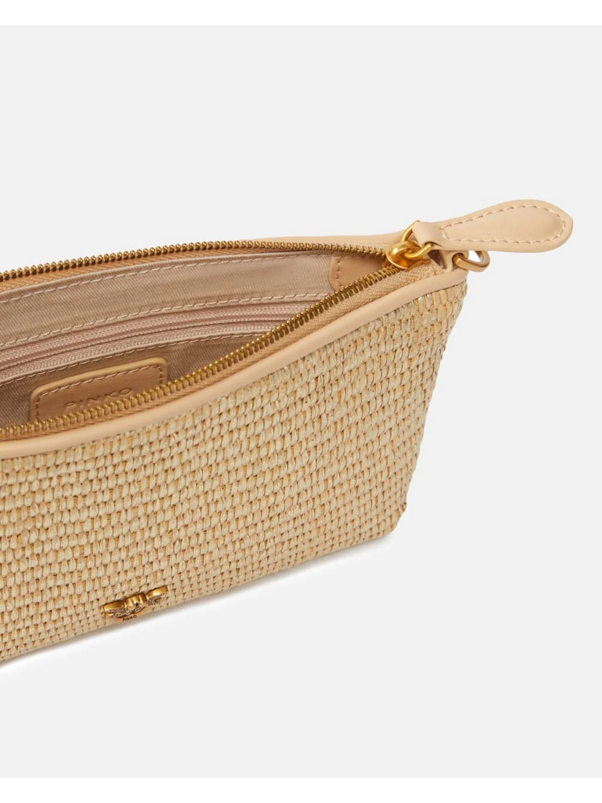 PINKO Pochette Donna FLAT HORIZONTAL MINI RAFIA 104277-A2CE ZZLQ BEIGE - Image 3