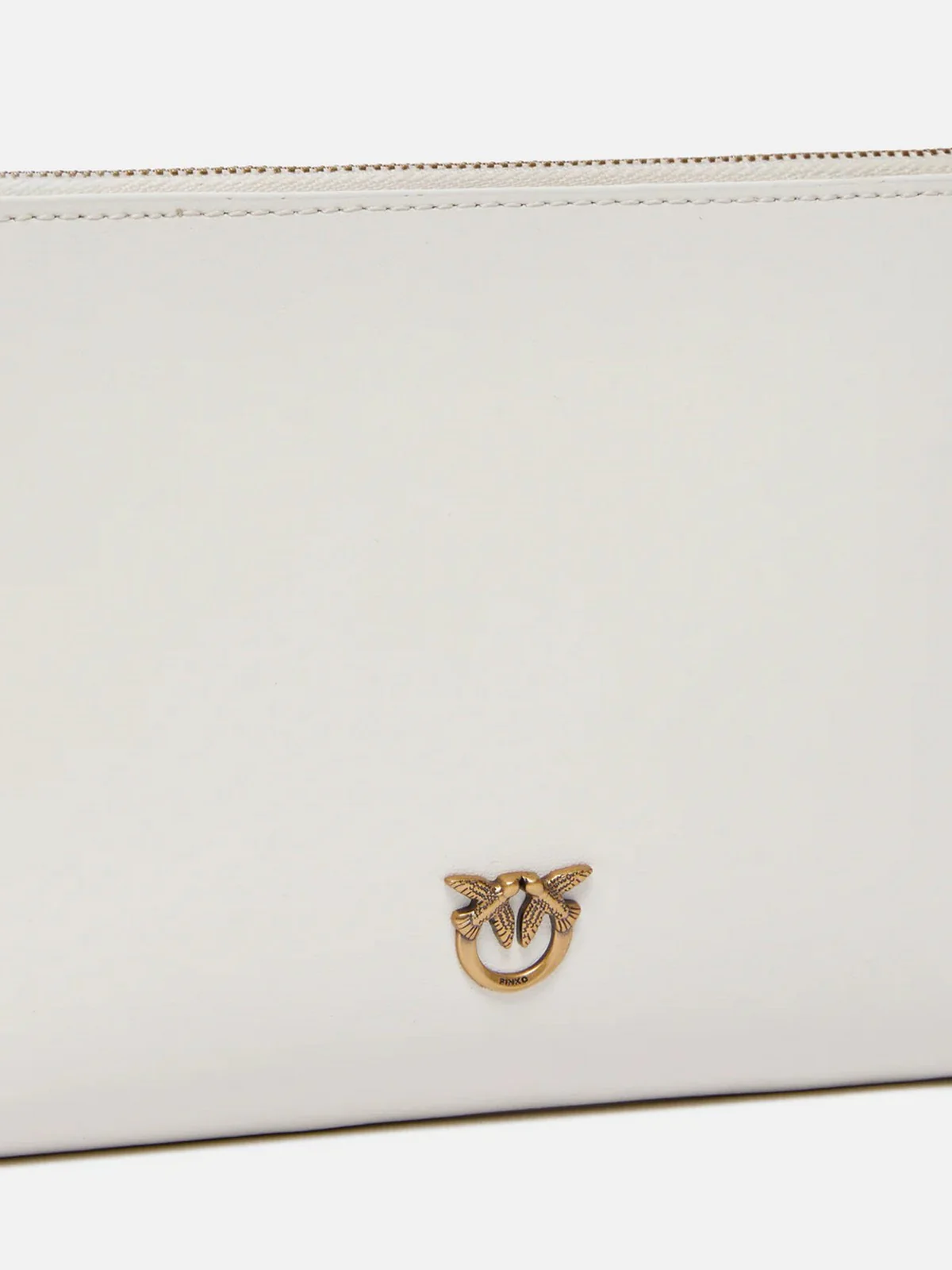 PINKO Pochette Donna FLAT HORIZONTAL MINI VITELLO S 104277-A0F1 Z14Q BIANCO SETA-ANTIQUE GOLD - Image 3