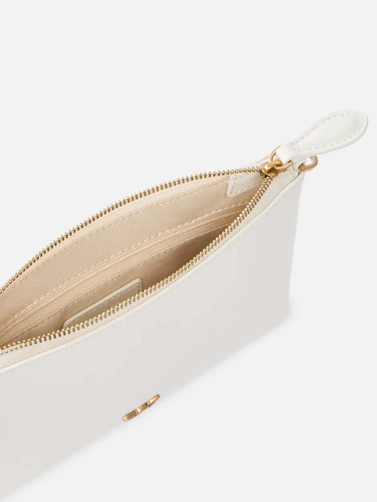 PINKO Pochette Donna FLAT HORIZONTAL MINI VITELLO S 104277-A0F1 Z14Q BIANCO SETA-ANTIQUE GOLD - Image 4