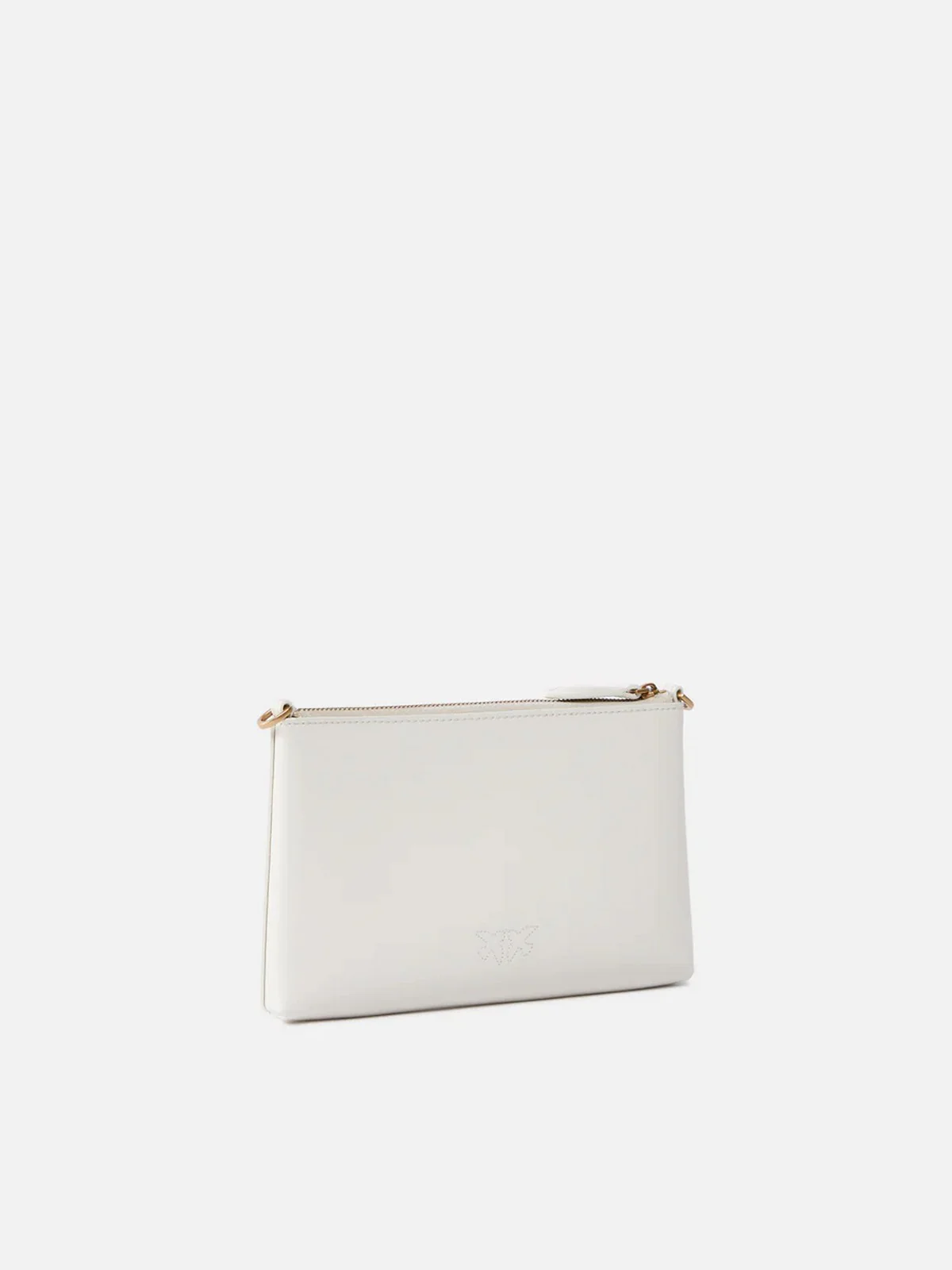 PINKO Pochette Donna FLAT HORIZONTAL MINI VITELLO S 104277-A0F1 Z14Q BIANCO SETA-ANTIQUE GOLD - Image 5