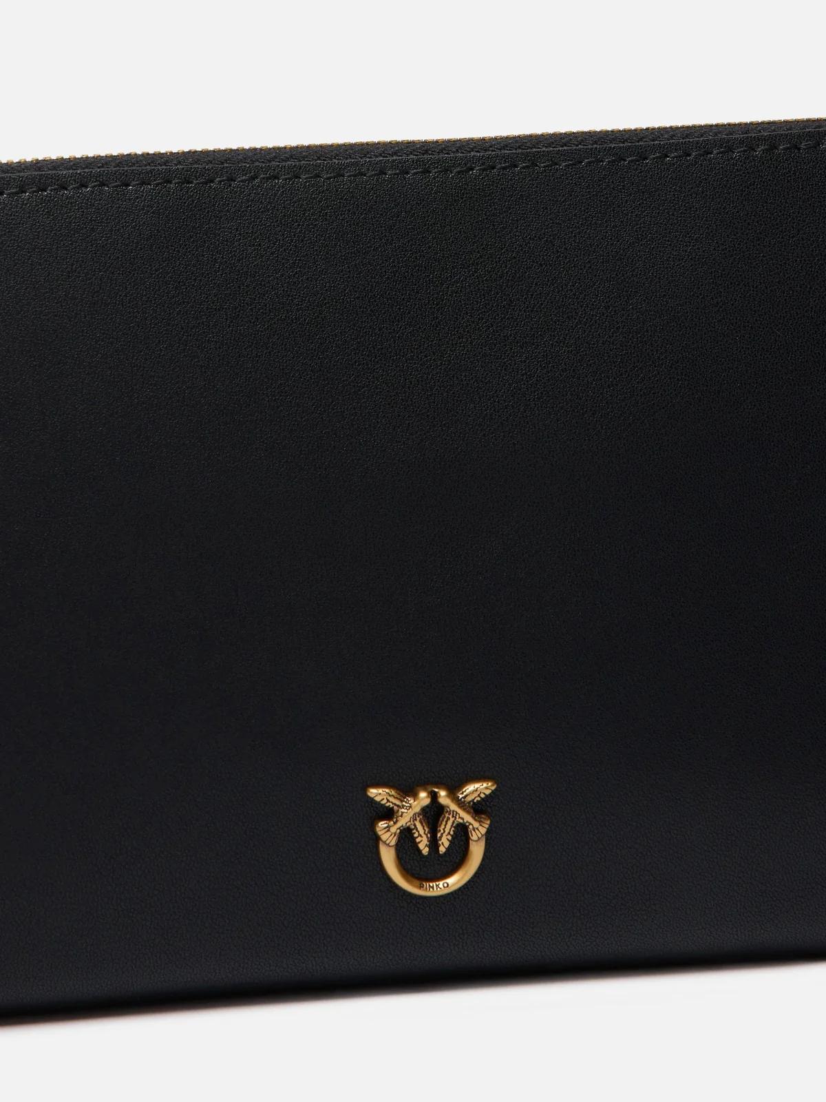 PINKO Pochette Donna FLAT HORIZONTAL MINI VITELLO S 104277-A0F1 Z99Q NERO-ANTIQUE GOLD - Image 3