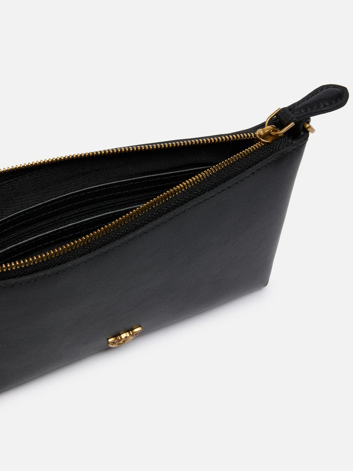 PINKO Pochette Donna FLAT HORIZONTAL MINI VITELLO S 104277-A0F1 Z99Q NERO-ANTIQUE GOLD - Image 4