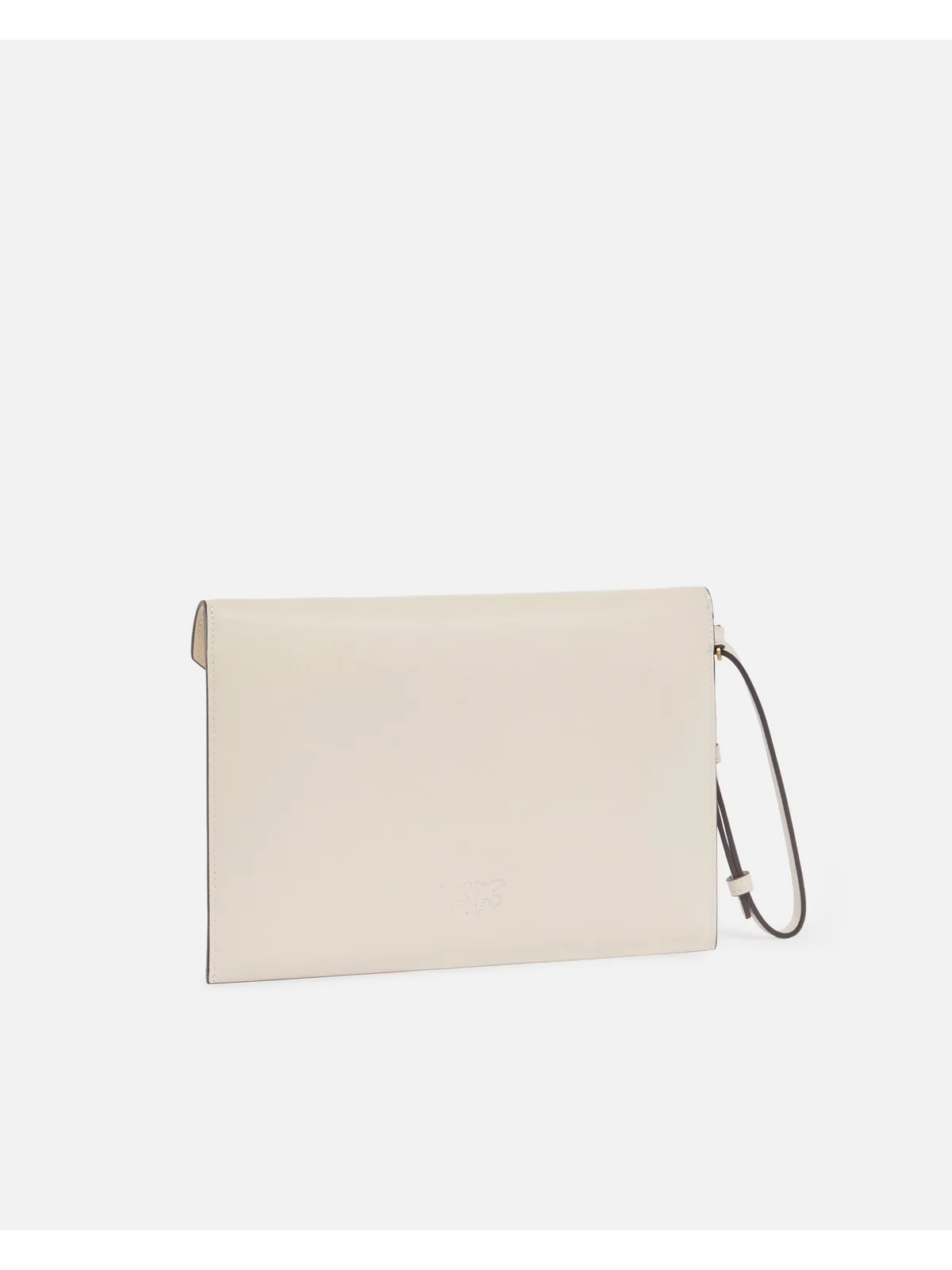 PINKO Pochette Donna FLAT PURSE HANDLE 104820-A0F1 Z14Q BIANCO SETA-ANTIQUE GOLD - Image 4
