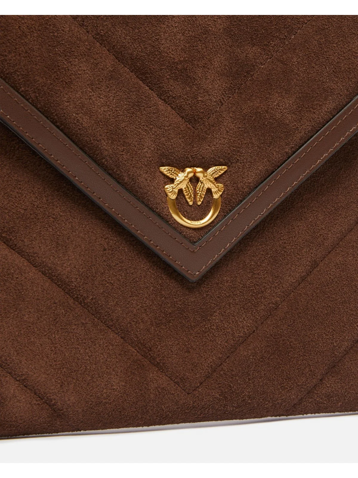 PINKO Pochette Donna FLAT PURSE HANDLE 104820-A2JH L74V MARRONE CASTANO MATT GOLD - Image 3
