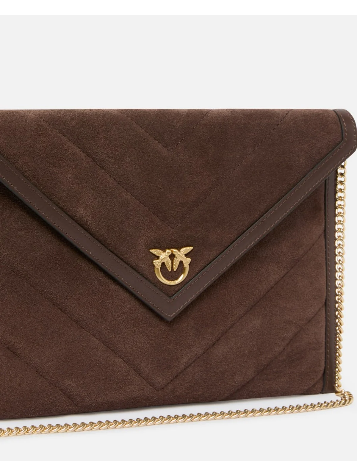 PINKO Pochette Donna FLAT PURSE HANDLE 104820-A2JH L74V MARRONE CASTANO MATT GOLD - Image 4