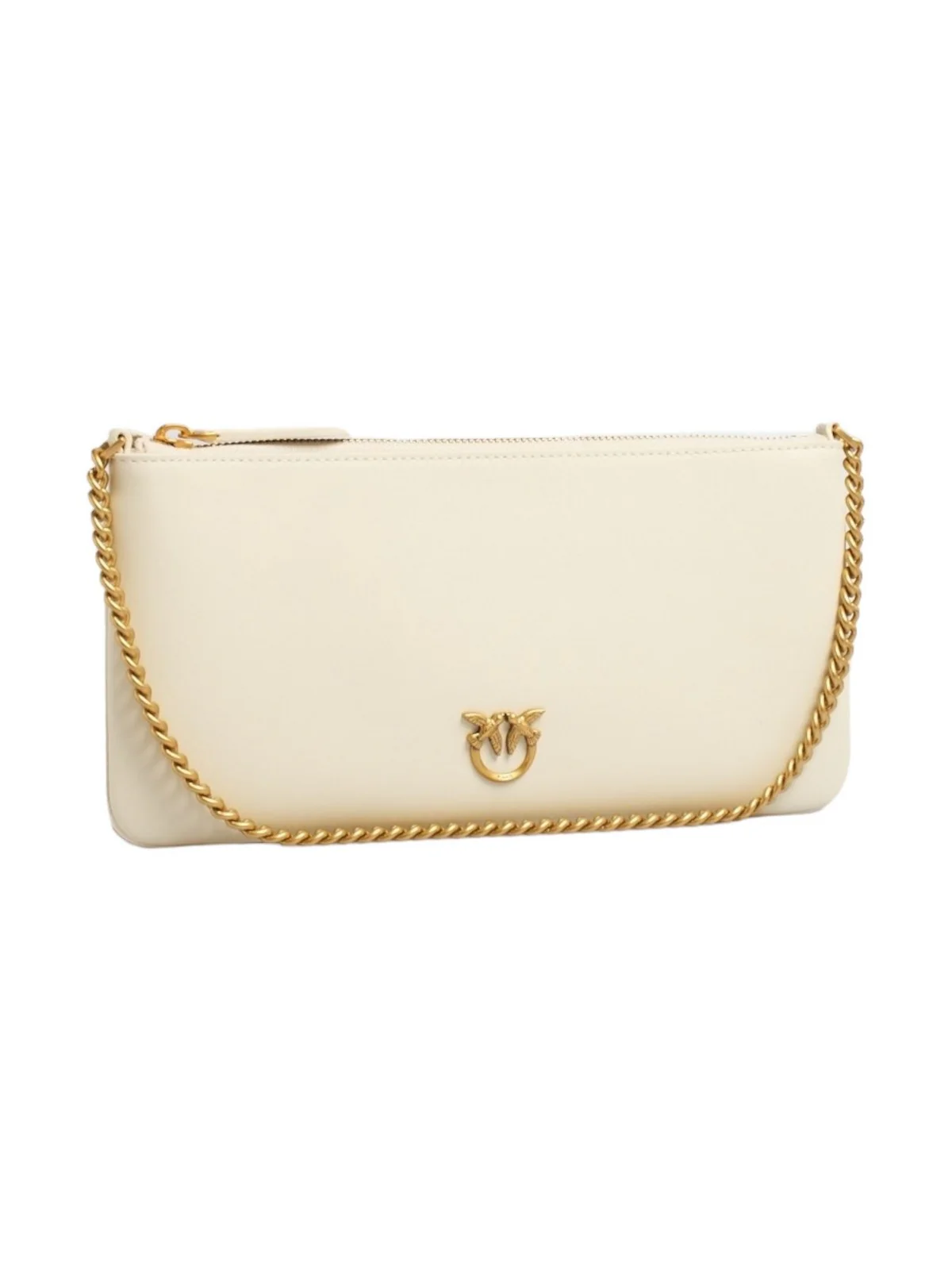 PINKO Pochette Donna Horizzontal flat 102747-A0F1 Z14Q BIANCO SETA-ANTIQUE GOLD - Image 2