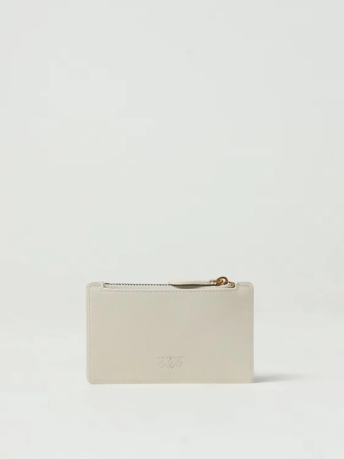 PINKO Portafoglio Donna AIRONE CARDHOLDER VITELLO SETA 100251-A0F1 Z14Q BIANCO SETA-ANTIQUE GOLD - Image 2