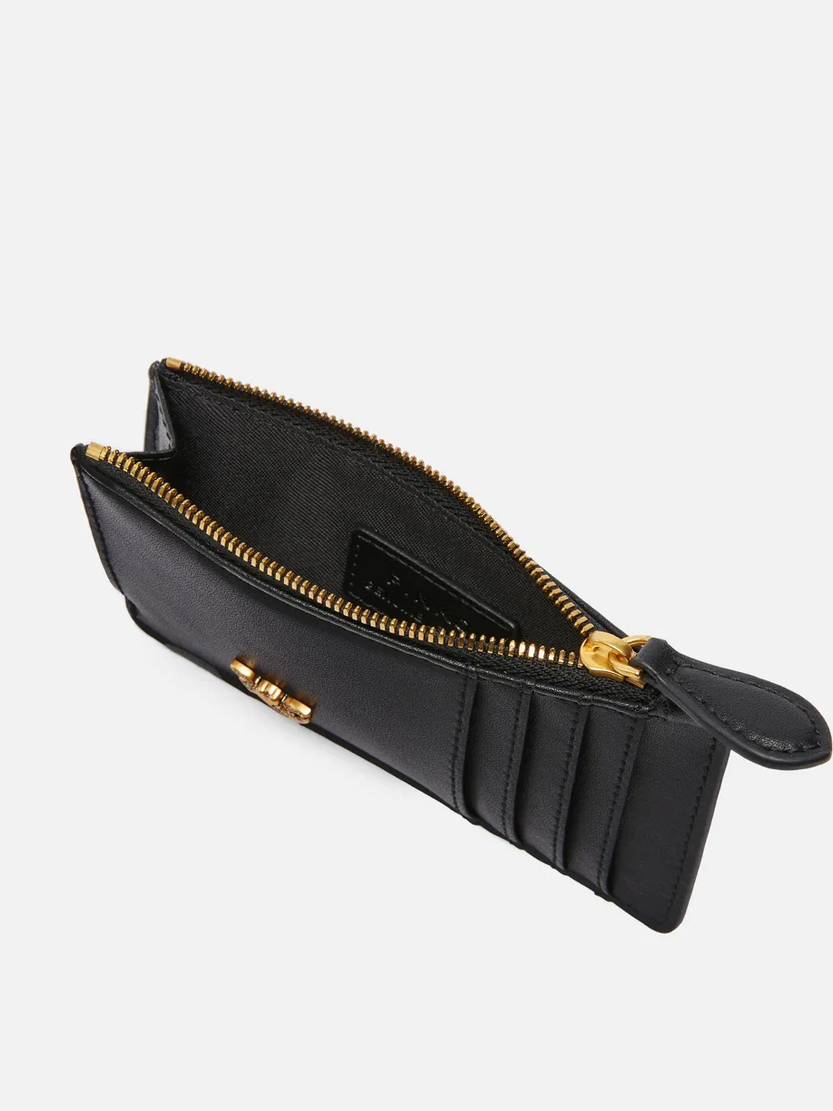 PINKO Portafoglio Donna AIRONE CARDHOLDER VITELLO SETA 100251-A0F1 Z99Q NERO-ANTIQUE GOLD - Image 3