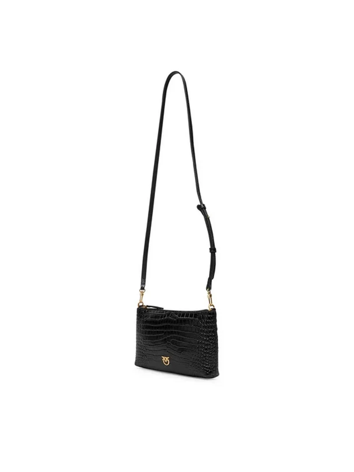 PINKO Portafoglio Donna FLAT HORIZONTAL MINI 104277-A2OH Z99V NERO LIMOUSINE - MATT GOLD - Image 4