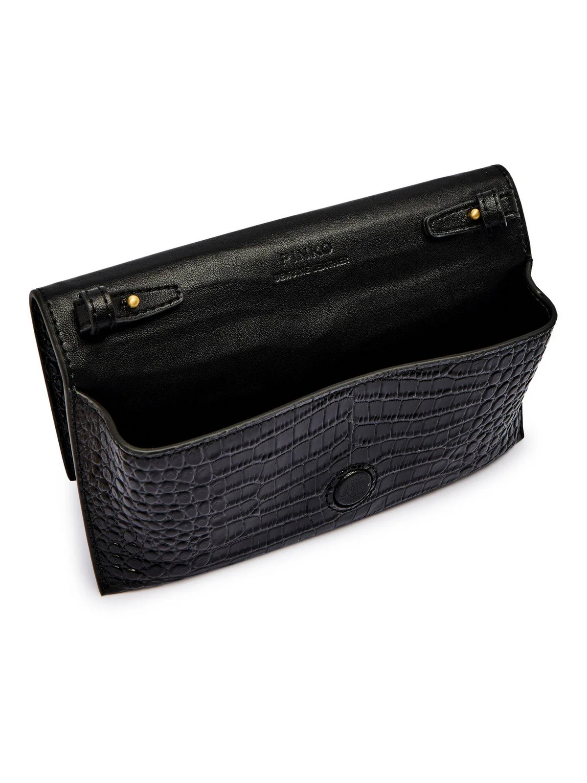 PINKO Portafoglio Donna FLAT WALLET 105351-A2OH Z99V NERO LIMOUSINE - MATT GOLD - Image 4