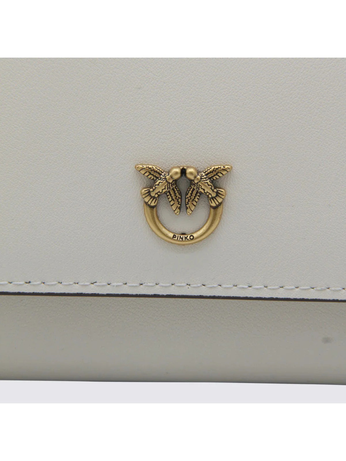 PINKO Portafoglio Donna LOVE TINY BIRDS WALLET C 103765-A0F1 Z14Q BIANCO SETA-ANTIQUE GOLD - Image 4