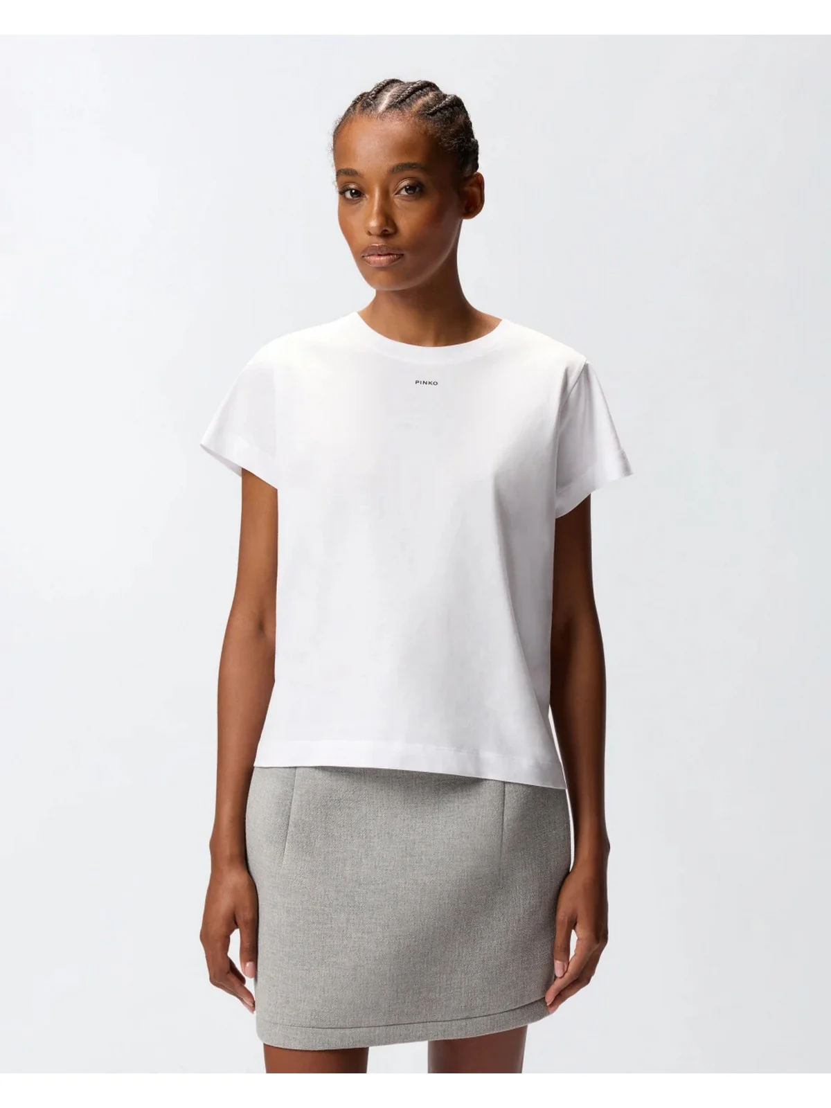 PINKO T-shirt Donna BASICO T-SHIRT 100373-A2RE Z04 BIANCO BRILL. - Image 3