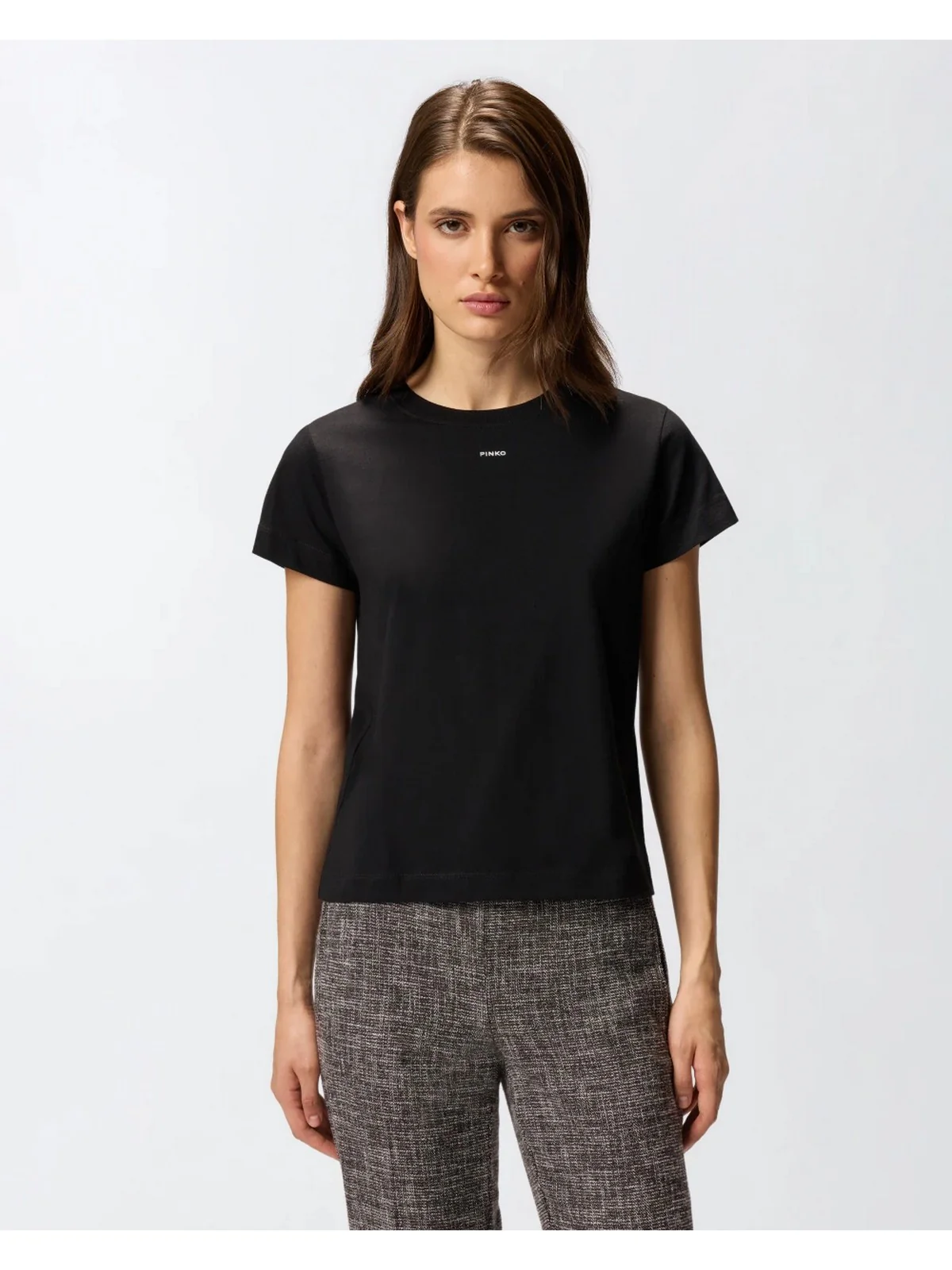 PINKO T-shirt Donna BASICO T-SHIRT 100373-A2RE Z99 NERO LIMOUSINE - Image 4