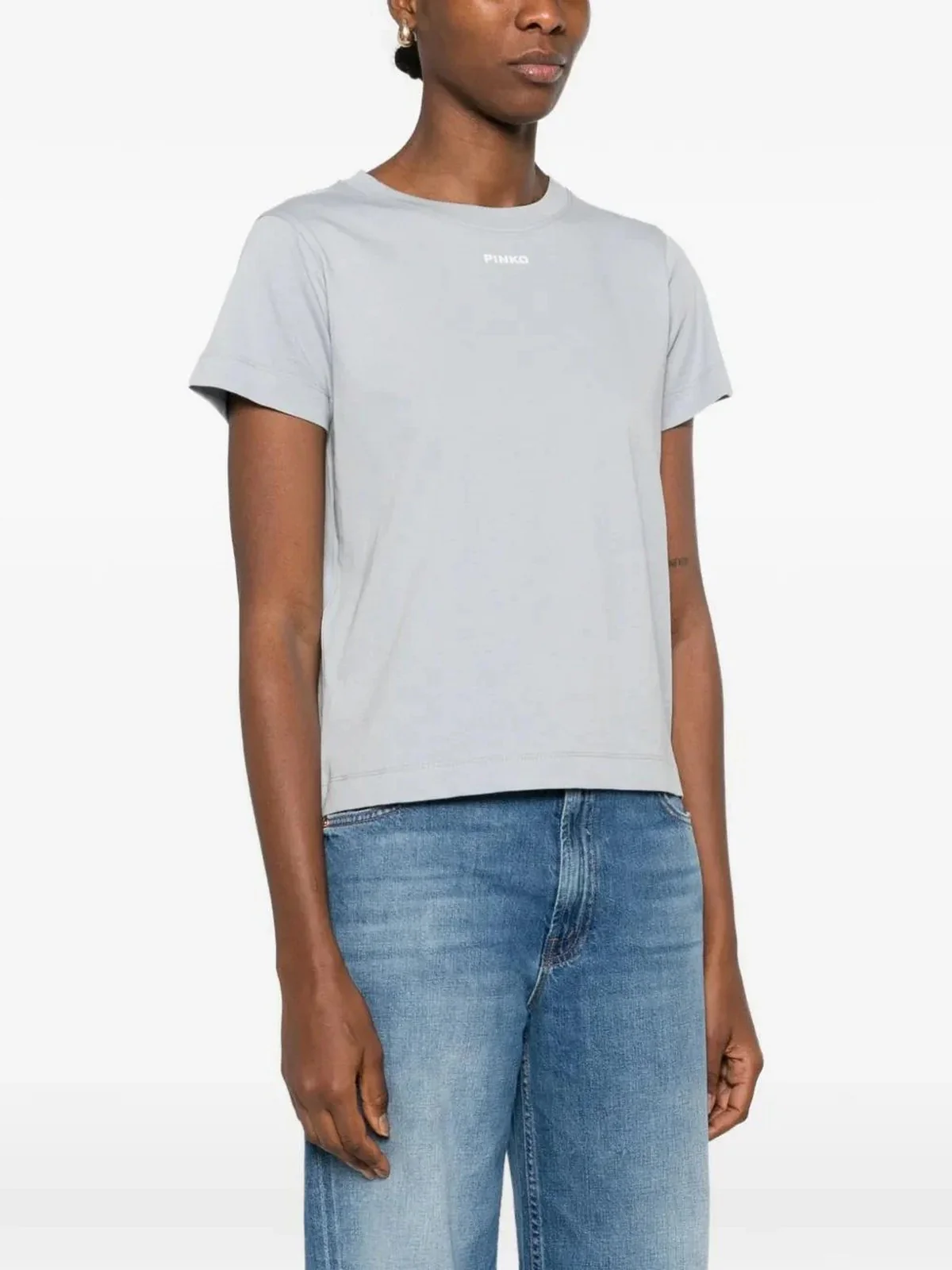 PINKO T-shirt Donna BASICO T-SHIRT 100373-A34F E87 AZZURRO ARONA - Image 2