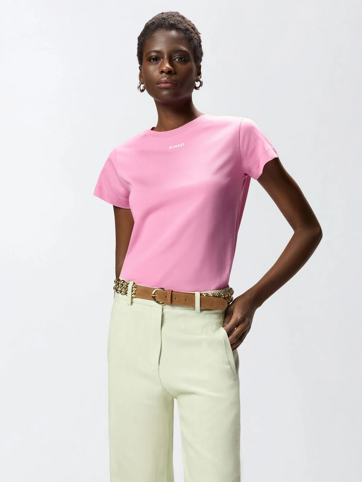 PINKO T-shirt Donna BASICO T-SHIRT 100373-A34F Q48 ROSA - DI MAGGIO - Image 3