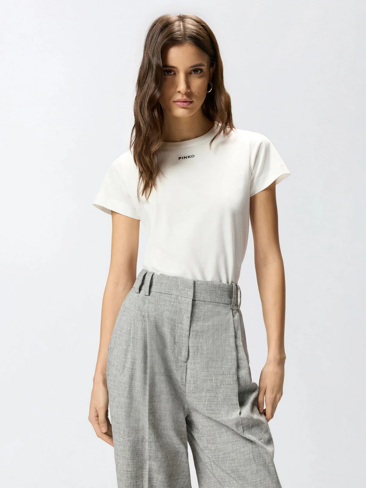PINKO T-shirt Donna BASICO T-SHIRT 100373-A34F Z05 BIANCO-BIANCANEVE - Image 3
