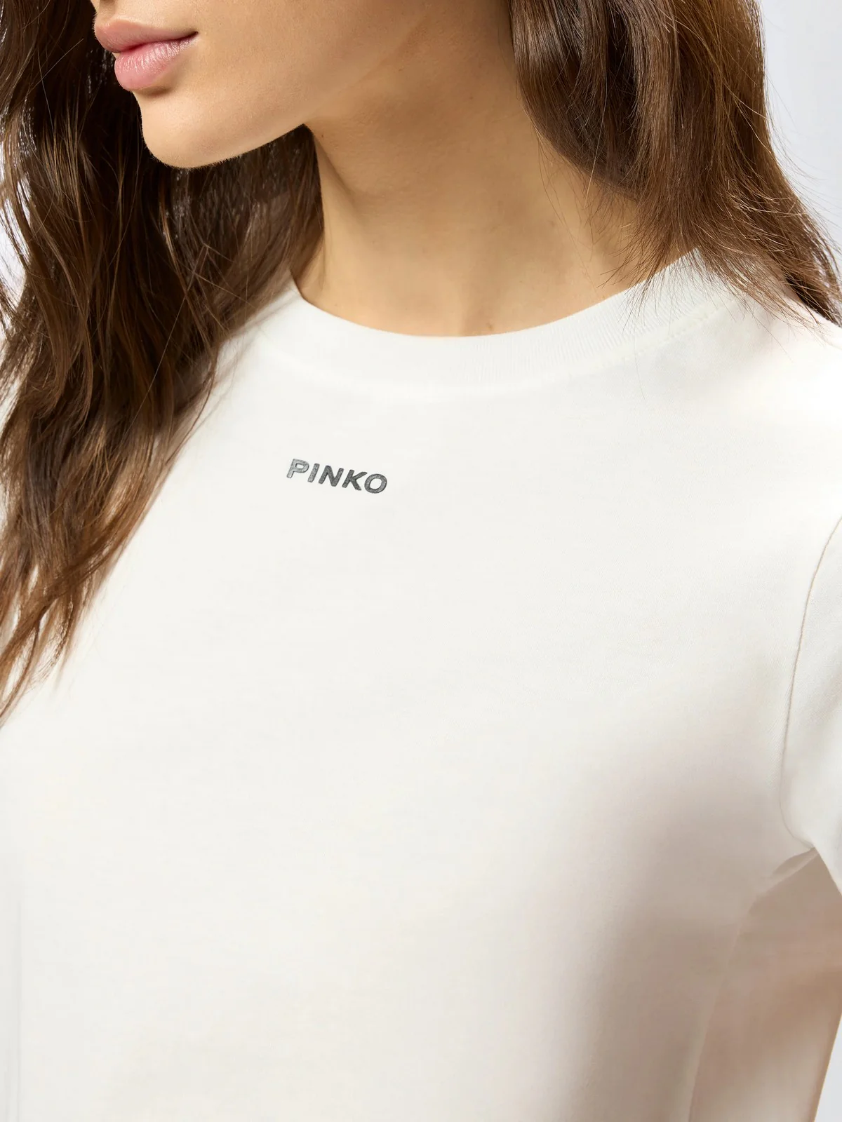 PINKO T-shirt Donna BASICO T-SHIRT 100373-A34F Z05 BIANCO-BIANCANEVE - Image 4