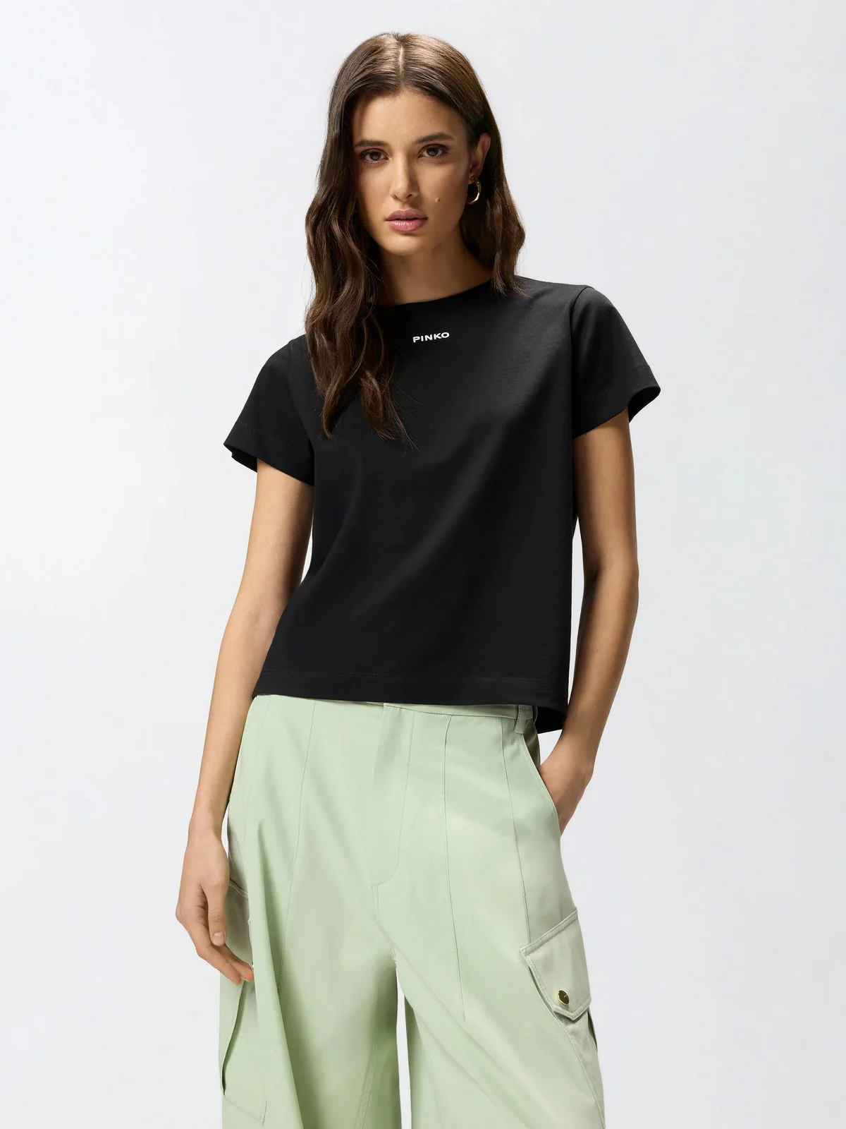 PINKO T-shirt Donna BASICO T-SHIRT 100373-A34F Z99 NERO LIMOUSINE - Image 3