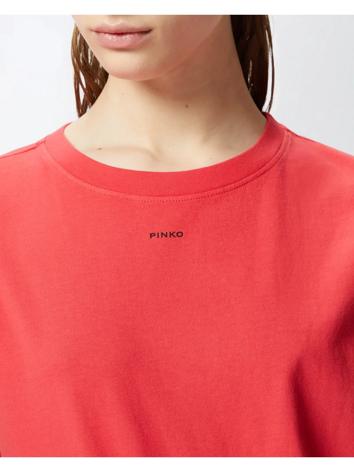 PINKO T-shirt Donna BASICO T-SHIRT JERSEY OLD WASH 100373-A228 O57 Rosso - Image 2