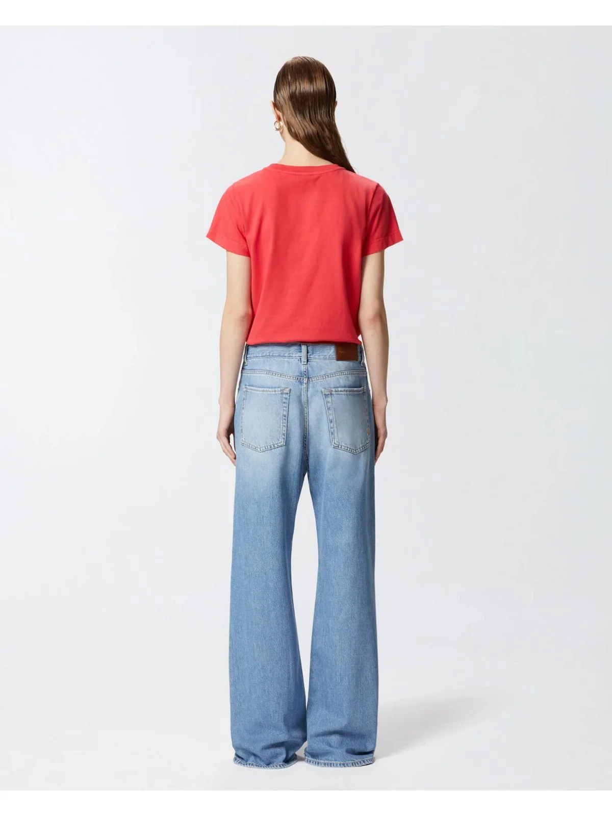 PINKO T-shirt Donna BASICO T-SHIRT JERSEY OLD WASH 100373-A228 O57 Rosso - Image 4