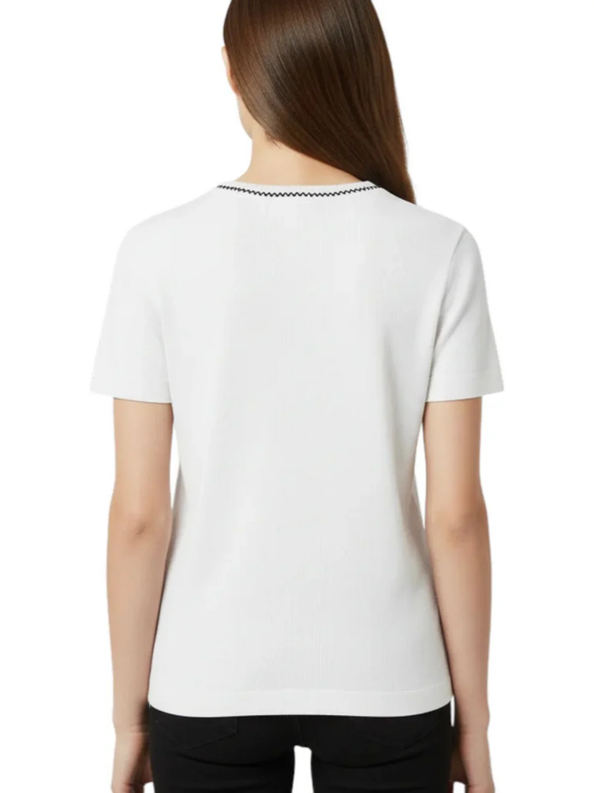 PINKO T-shirt Donna BRUGHERIO T-SHIRT COSTINA LOGO 106815-A3AL ZZ1 BIANCO/NERO - Image 2