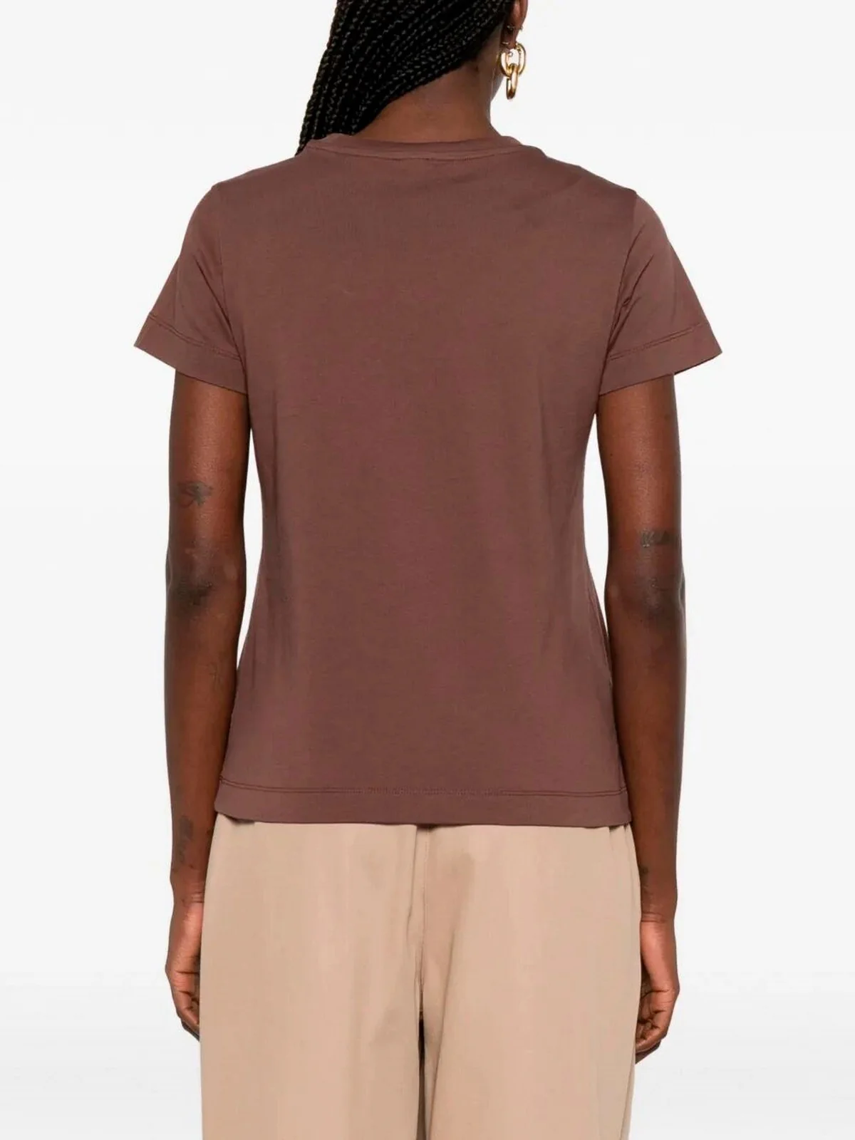 PINKO T-shirt Donna BUSSOLOTTO T-SHIRT 100355-A339 L78 MARRONE TERRA X PIANTE - Image 4