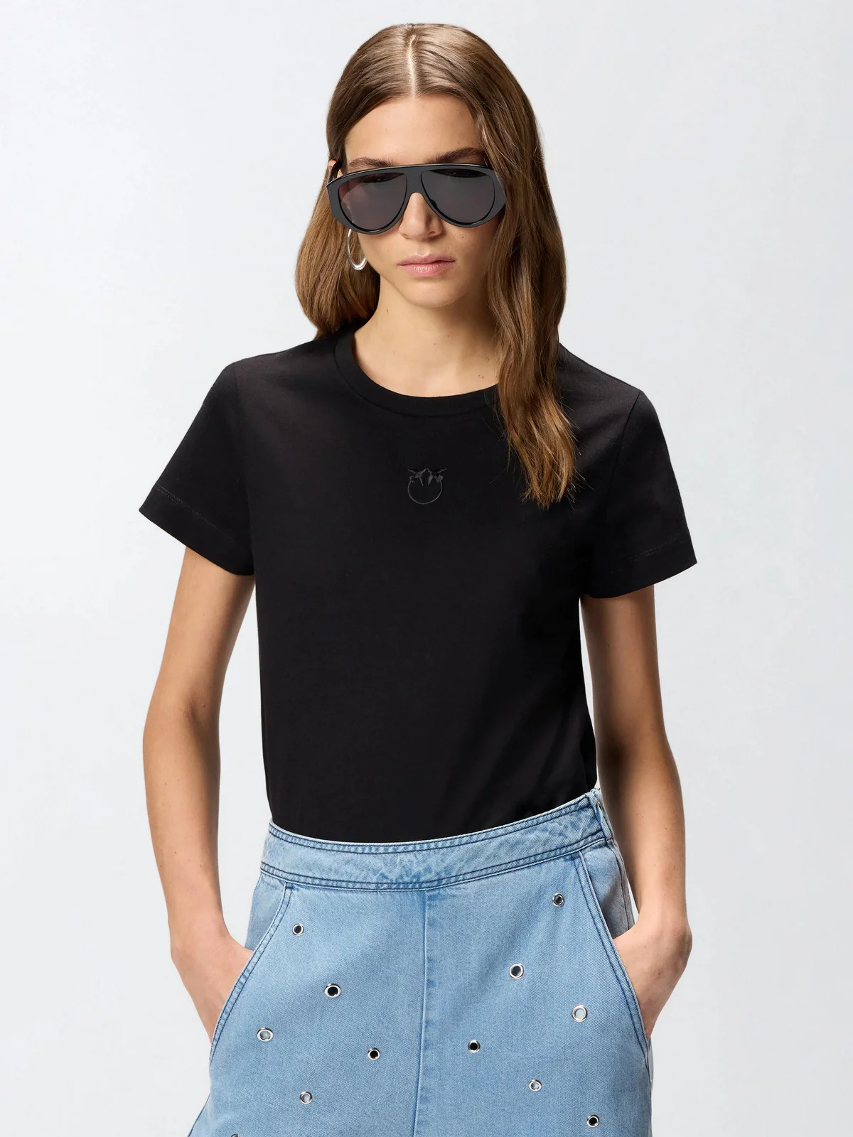 PINKO T-shirt Donna BUSSOLOTTO T-SHIRT 100355-A339 Z99 NERO LIMOUSINE - Image 3