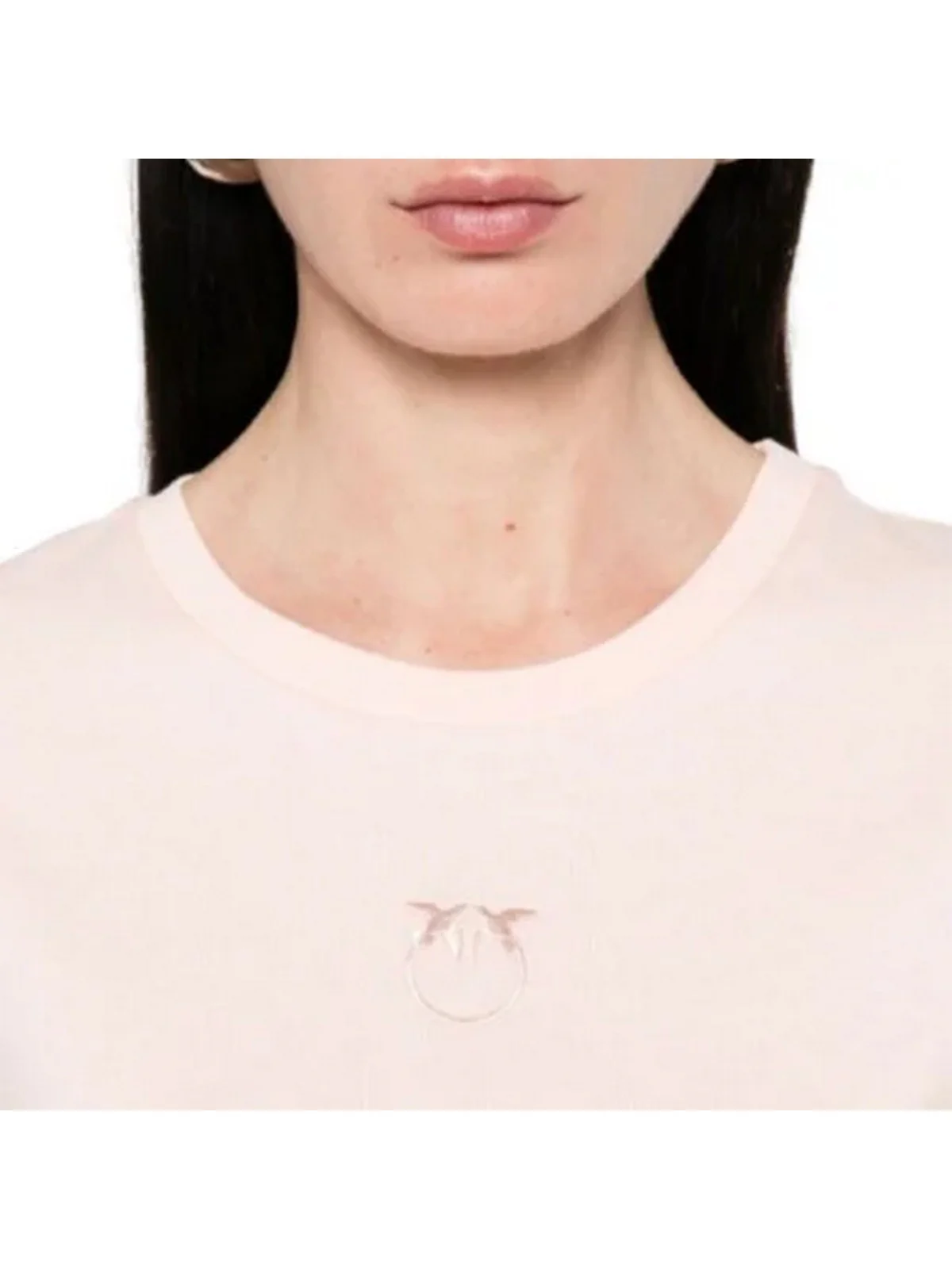 PINKO T-shirt Donna BUSSOLOTTO T-SHIRT JERSEY LOGO 100355-A2HN N38 Rosa - Image 3