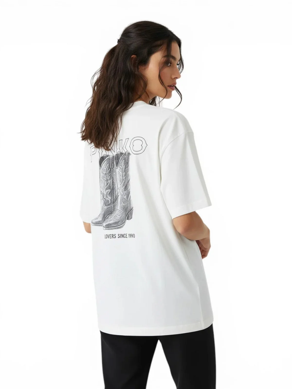 PINKO T-shirt Donna CARMAGNOLA T-SHIRT 106872-A3B3 Z05 BIANCO-BIANCANEVE - Image 4
