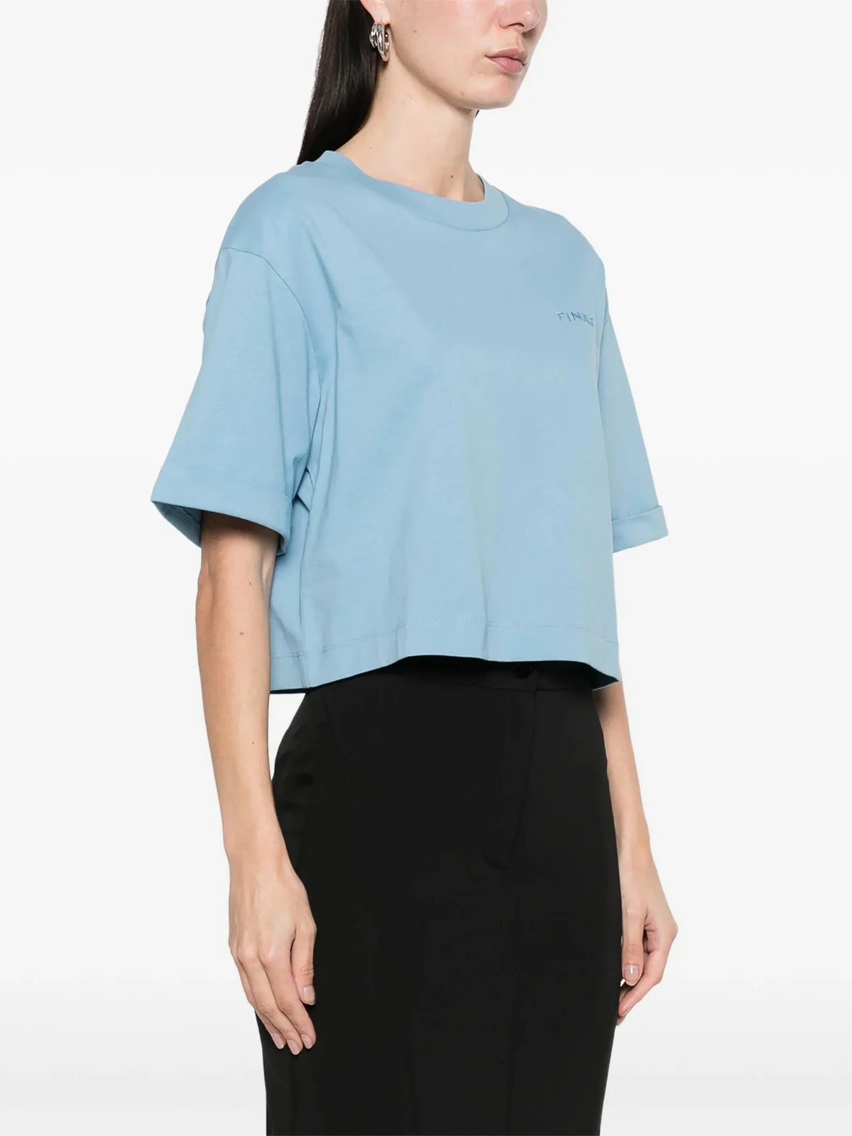 PINKO T-shirt Donna DOUALA T-SHIRT JERSEY LOGO PIN 104882-A2HN E63 Blu - Image 3