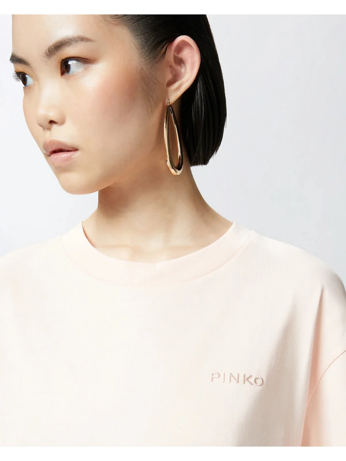 PINKO T-shirt Donna DOUALA T-SHIRT JERSEY LOGO PIN 104882-A2HN N38 Rosa - Image 5