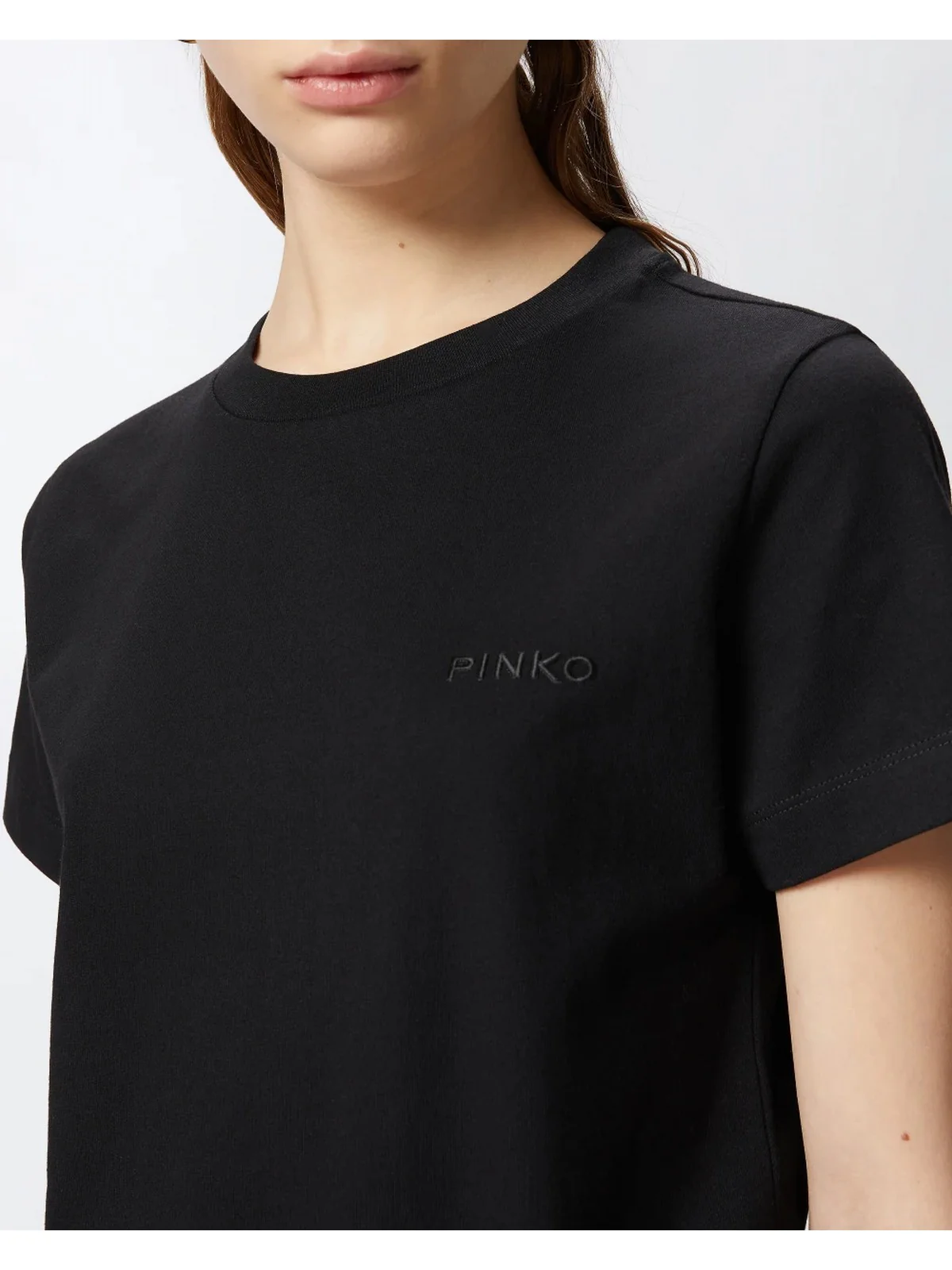 PINKO T-shirt Donna START T-SHIRT JERSEY LOGO PINK 101752-A2HN Z99 Nero - Image 4