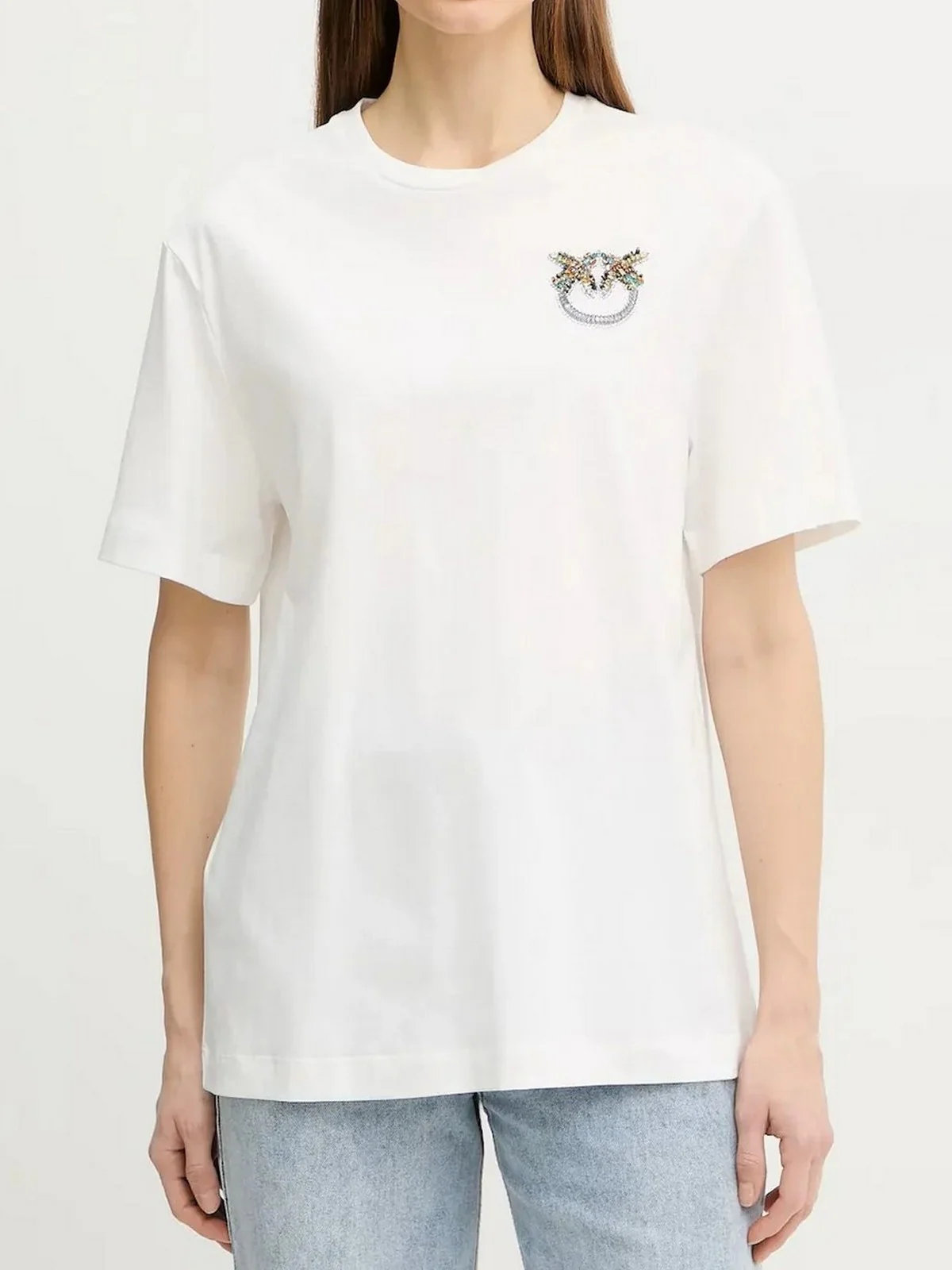 PINKO T-shirt Donna STREPITOSO T-SHIRT 105526-A33F Z05 BIANCO-BIANCANEVE - Image 2