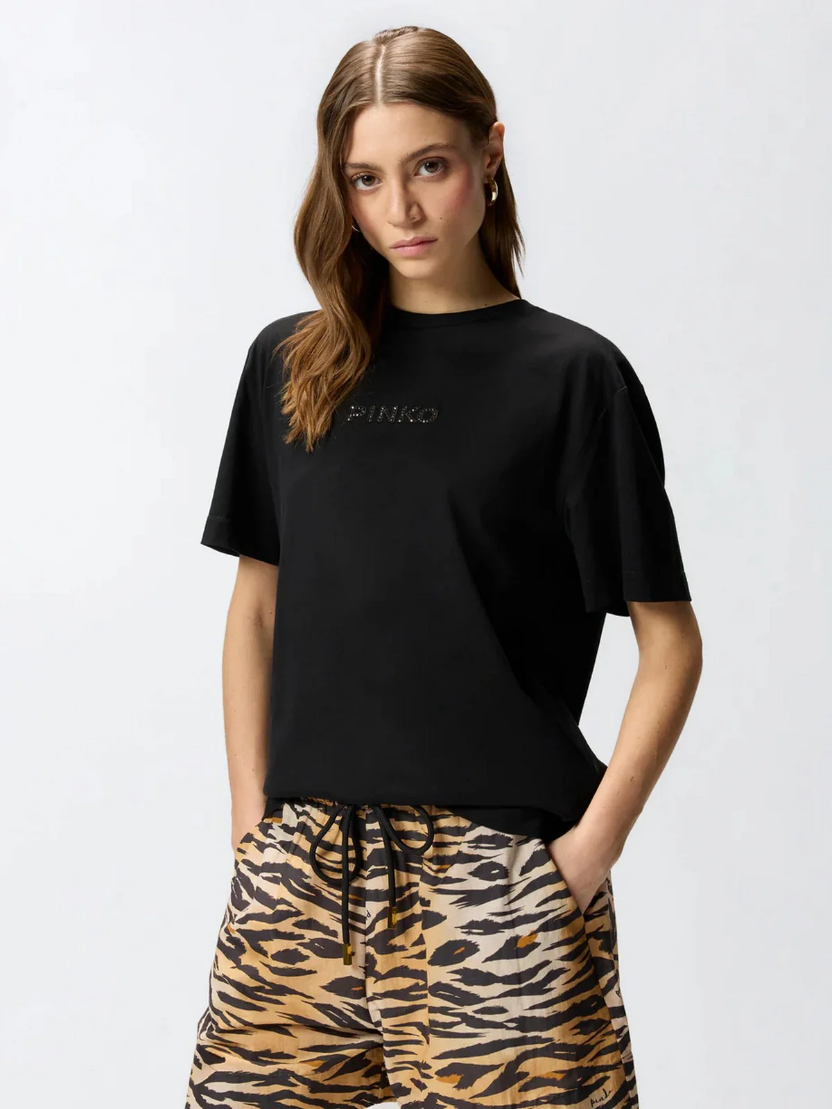 PINKO T-shirt Donna STREPITOSO T-SHIRT 105526-A33S Z99 NERO LIMOUSINE - Image 2