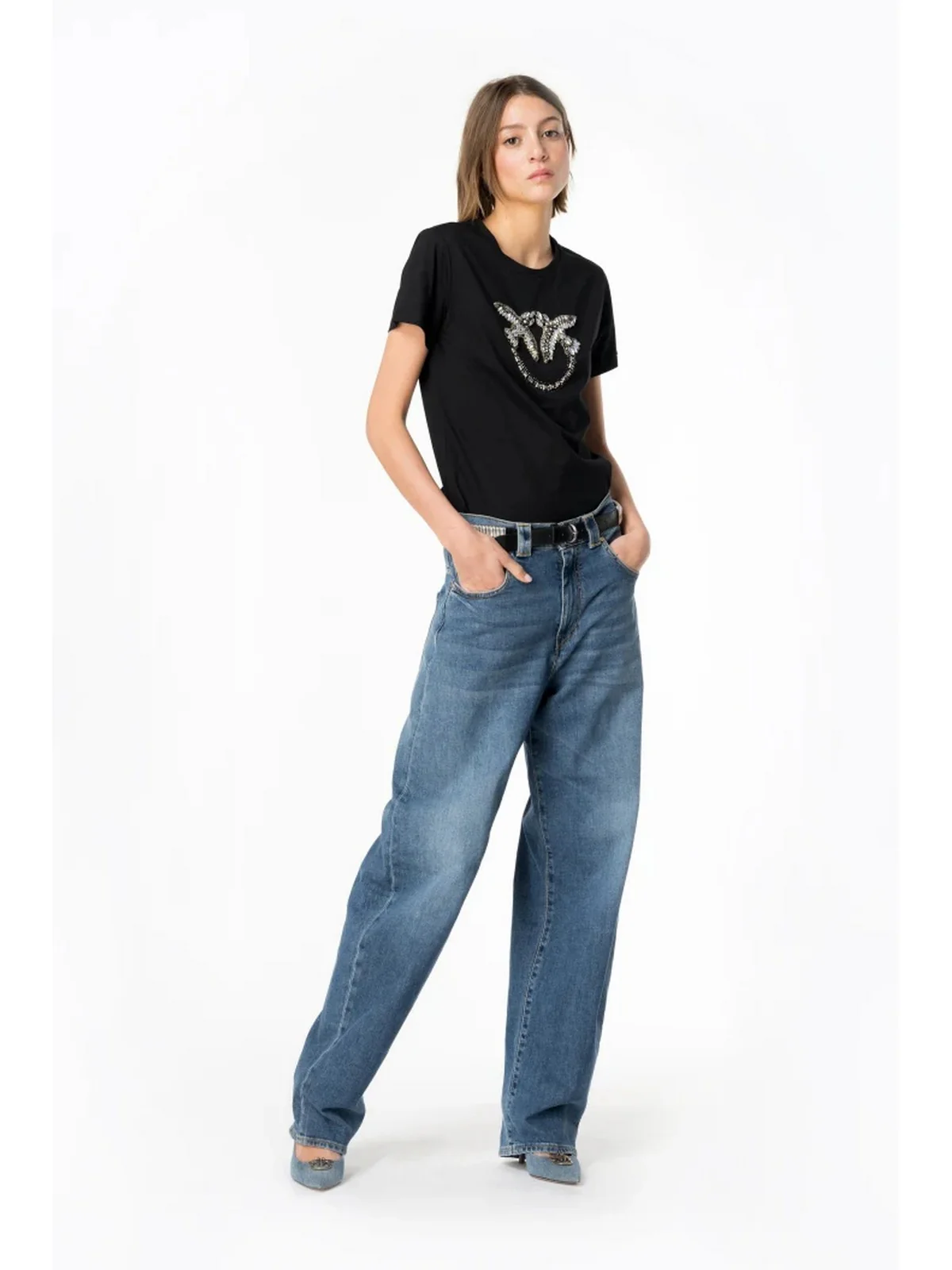 PINKO T-Shirt e Polo Donna  100535-A1R7 Z99 Nero - Image 2