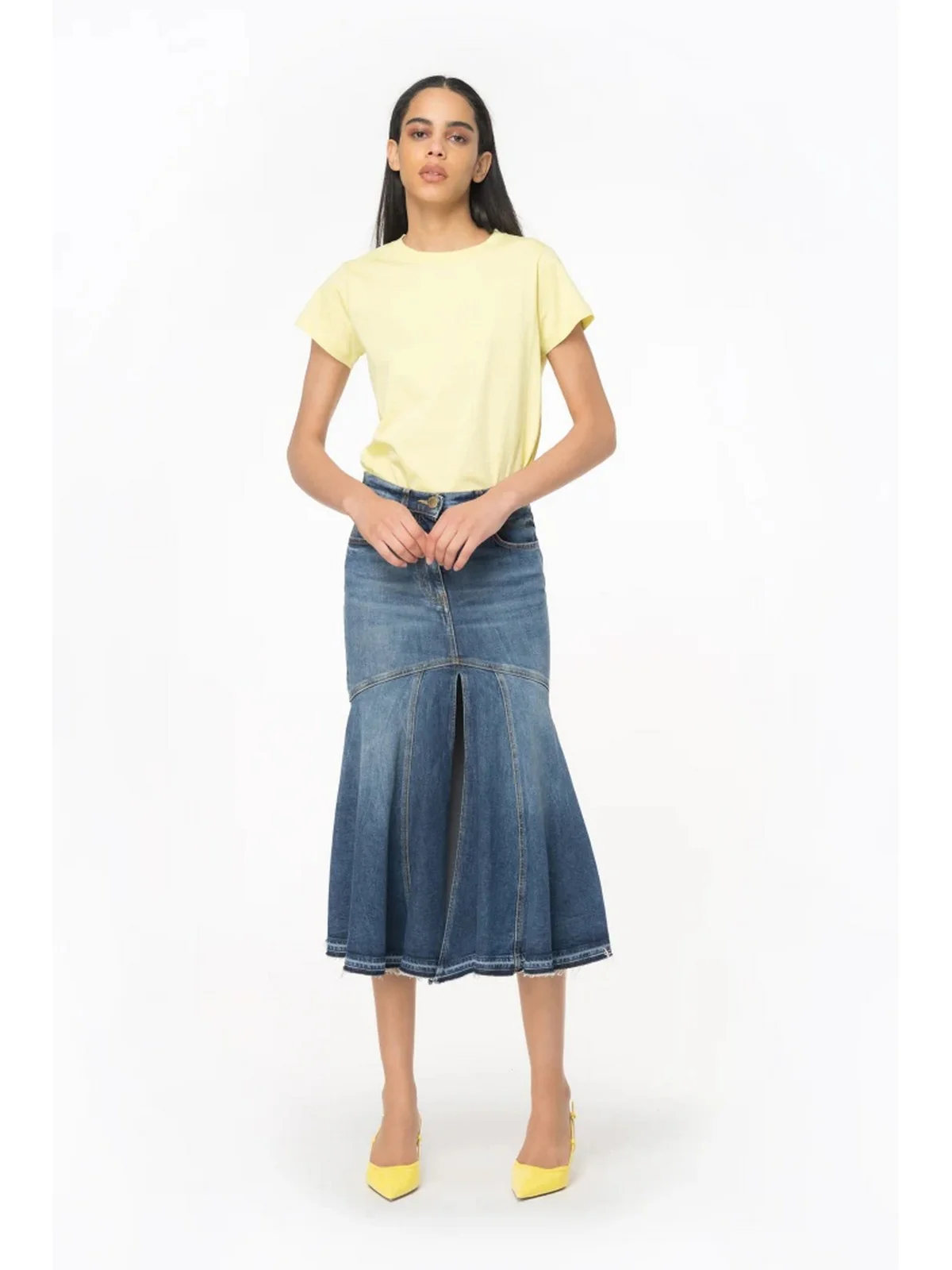 PINKO T-Shirt e Polo Donna Basico 100373-A1N8 H23 Giallo - Image 3