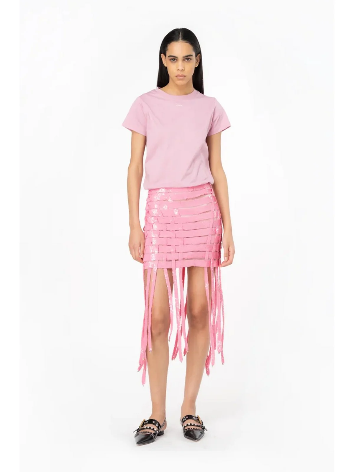 PINKO T-Shirt e Polo Donna Basico 100373-A1N8 N98 Rosa - Image 3
