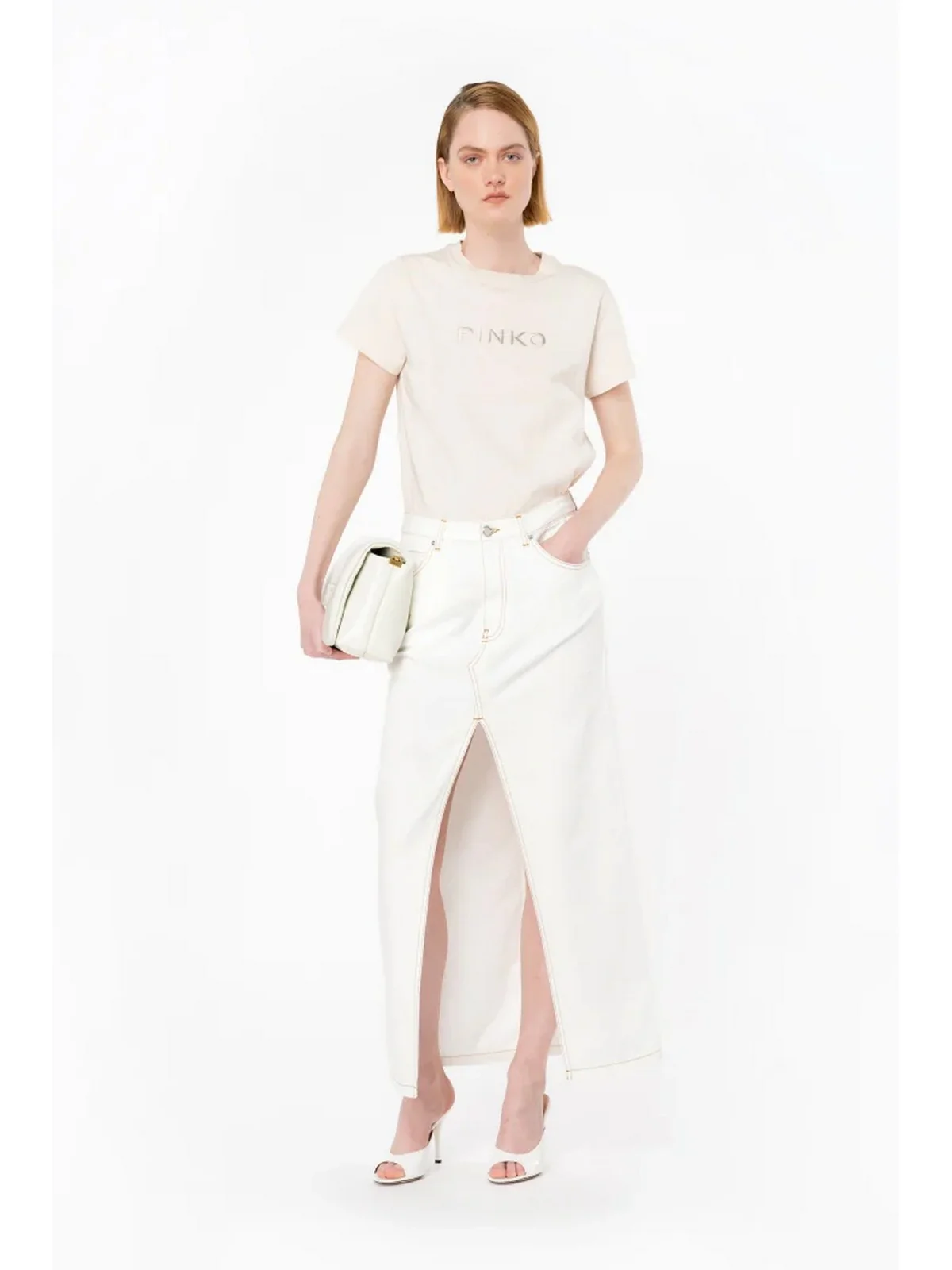 PINKO T-Shirt e Polo Donna Start 101752-A1NW C32 Beige - Image 2