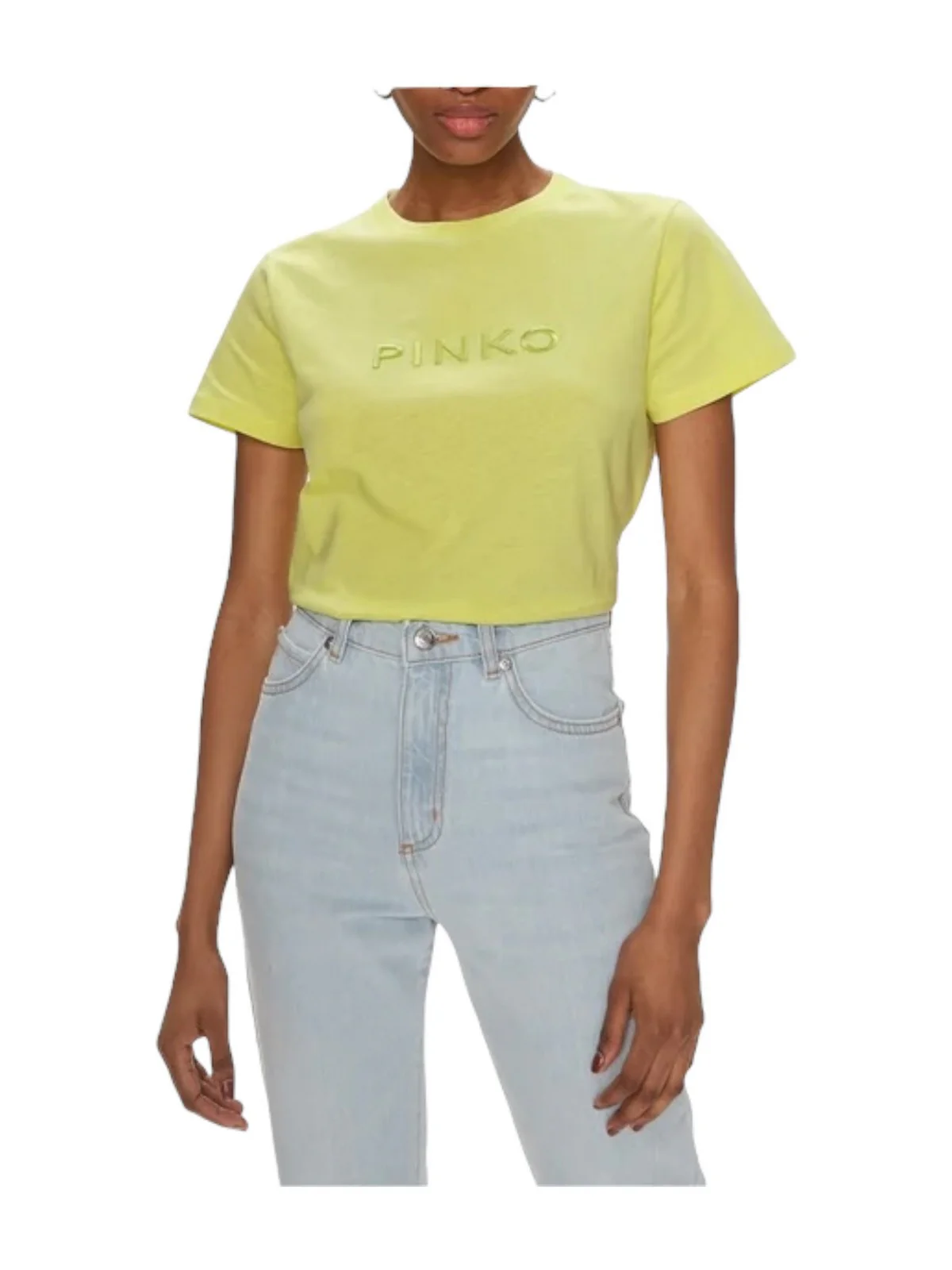 PINKO T-Shirt e Polo Donna Start 101752-A1NW H23 Giallo - Image 2
