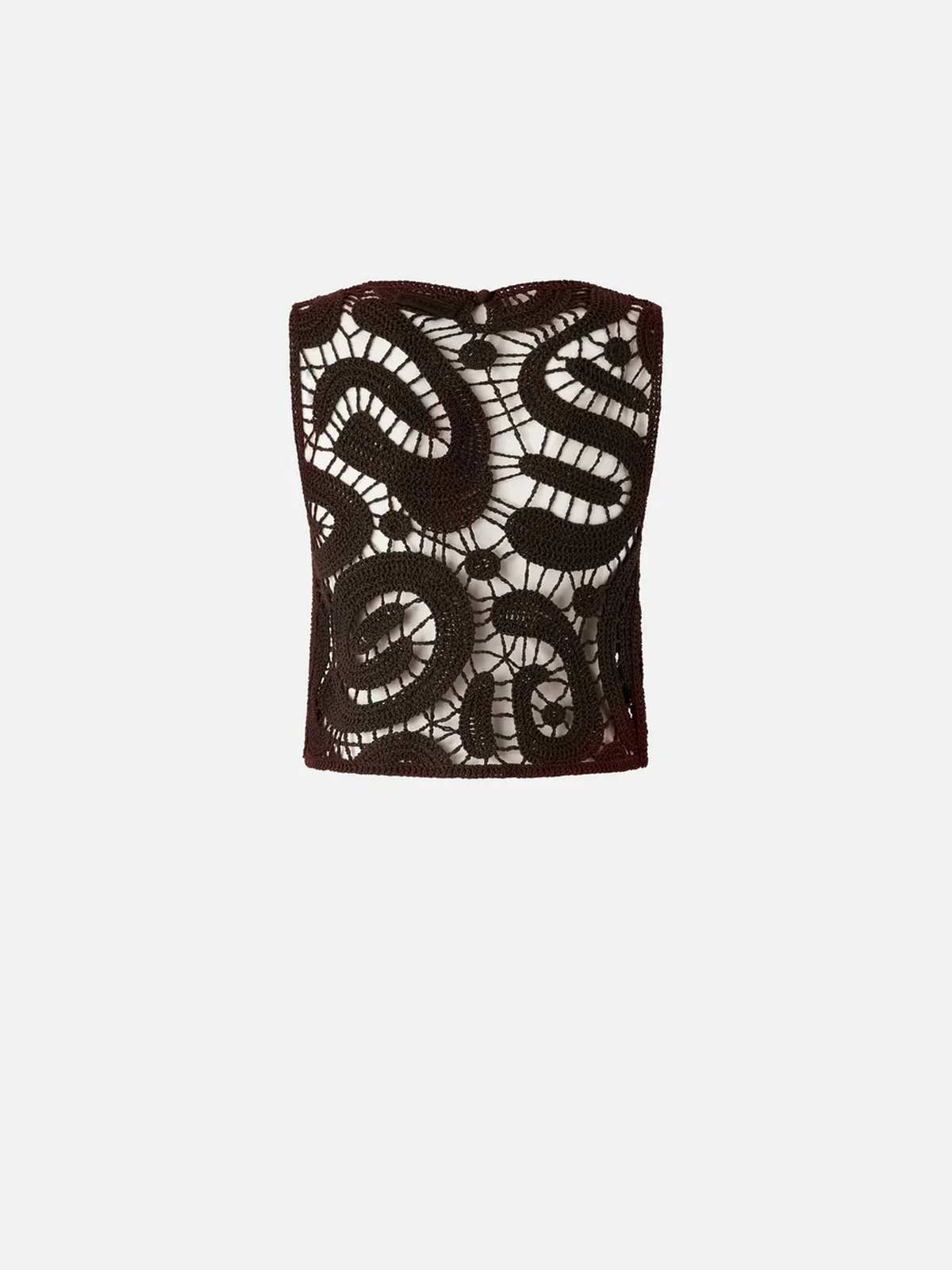 PINKO Top Donna ERUZIONE TOP CROCHET GEOMETRIC 106438-A354 M05 MARRONE JAVA - Image 2