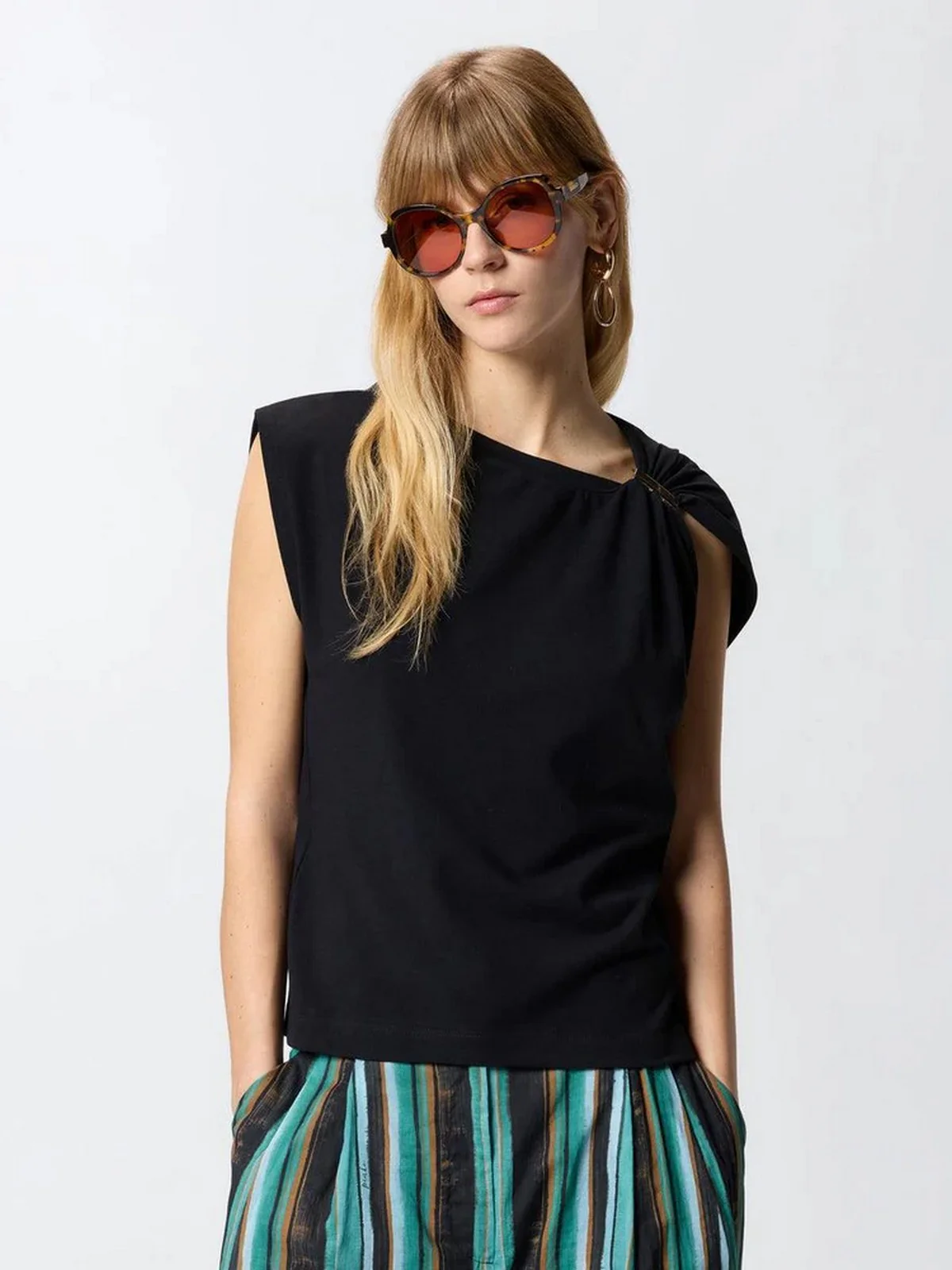 PINKO Top Donna MELODY MAGLIA 106478-A35D Z99 NERO LIMOUSINE - Image 3