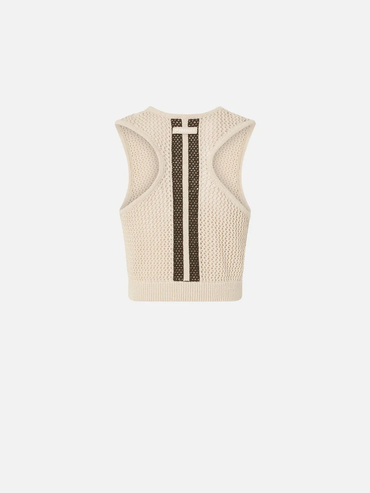 PINKO Top Donna MORUS TOP RETE SPORT 106837-A3B4 C44 GRIGIO OSTRICA - Image 2