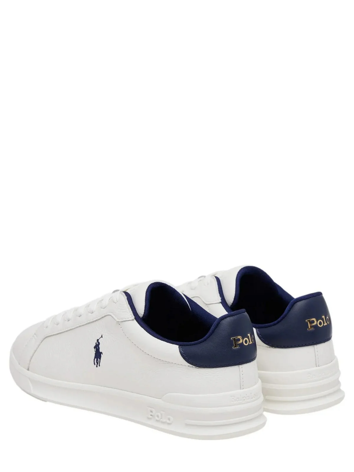 POLO RALPH LAUREN Sneaker Uomo HRT CRT II-SNEAKERS-LOW TOP LACE 809968172 001 DECKWASH WHITE/NAVY - Image 3