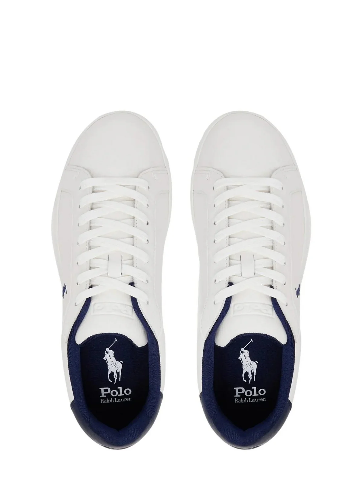 POLO RALPH LAUREN Sneaker Uomo HRT CRT II-SNEAKERS-LOW TOP LACE 809968172 001 DECKWASH WHITE/NAVY - Image 5
