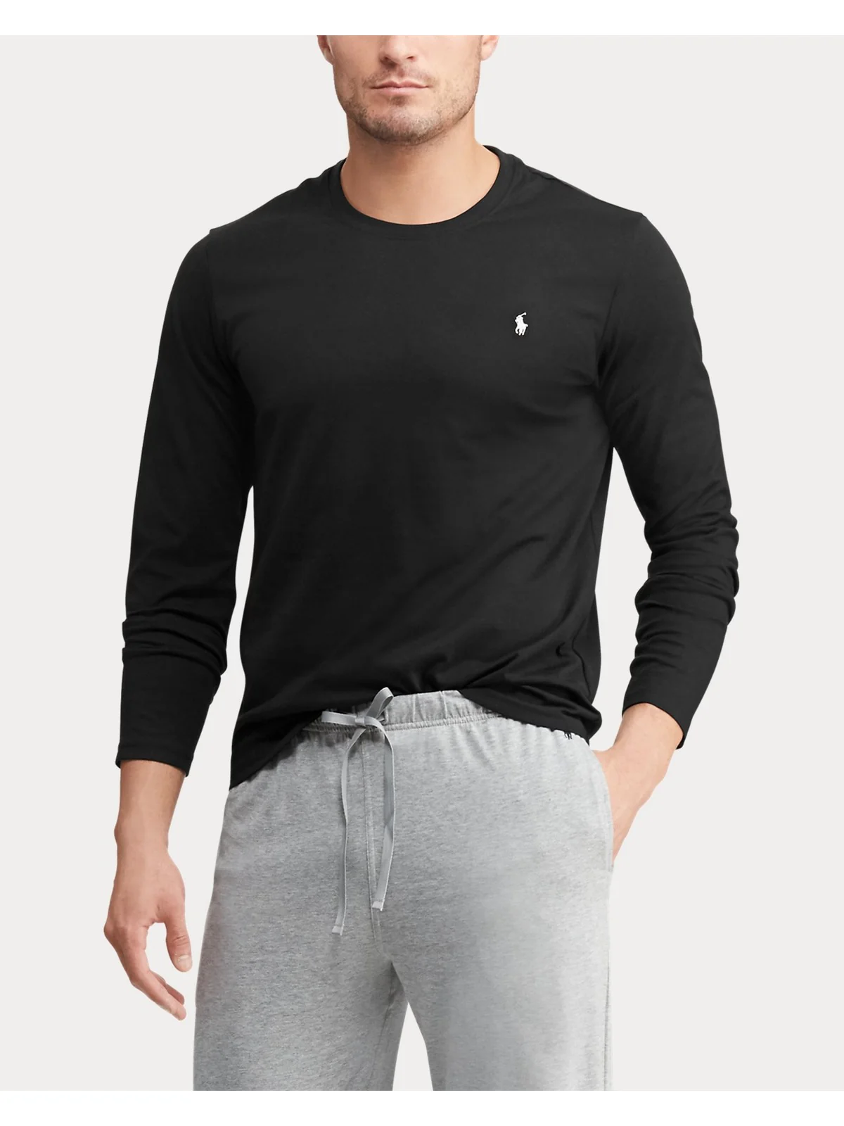 POLO RALPH LAUREN T-shirt Uomo L/S CREW-SLEEP-TOP 714844759 001 POLO BLACK - Image 2