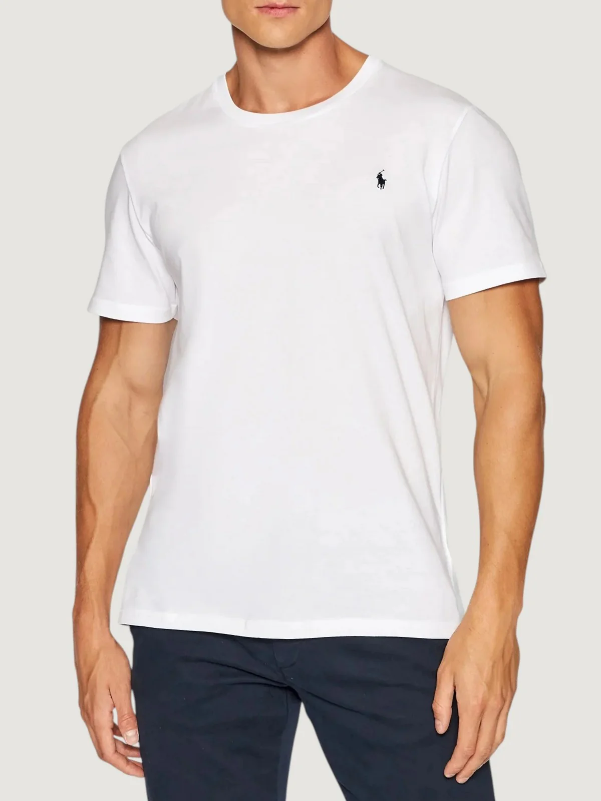 POLO RALPH LAUREN T-shirt Uomo S/S CREW-SLEEP-TOP 714844756 005 WHITE / NAVY PP - Image 2