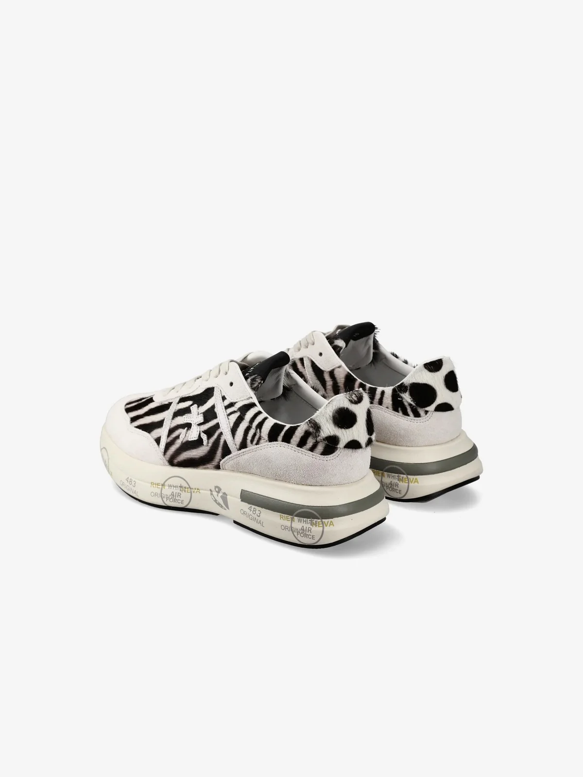 PREMIATA Sneaker Donna  CASSIE VAR 7677 ANIMALIER ZEBRA/GREY - Image 3