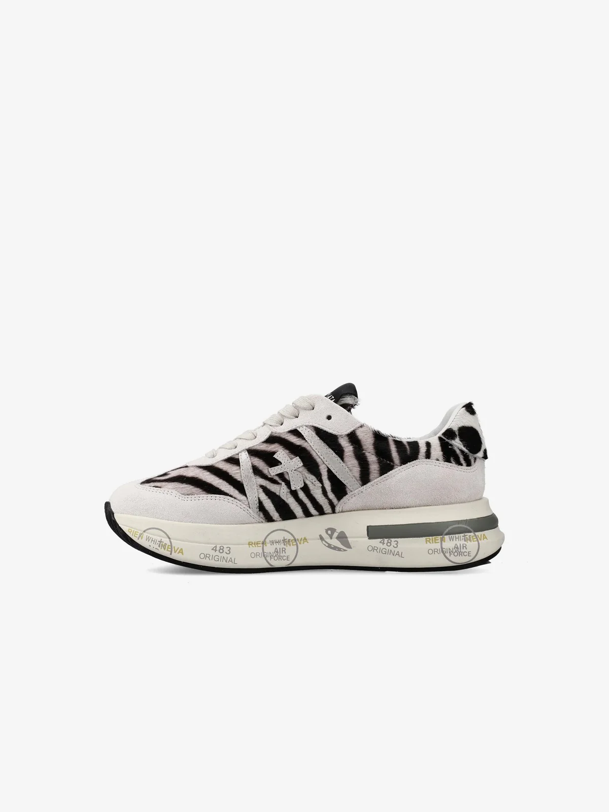PREMIATA Sneaker Donna  CASSIE VAR 7677 ANIMALIER ZEBRA/GREY - Image 4