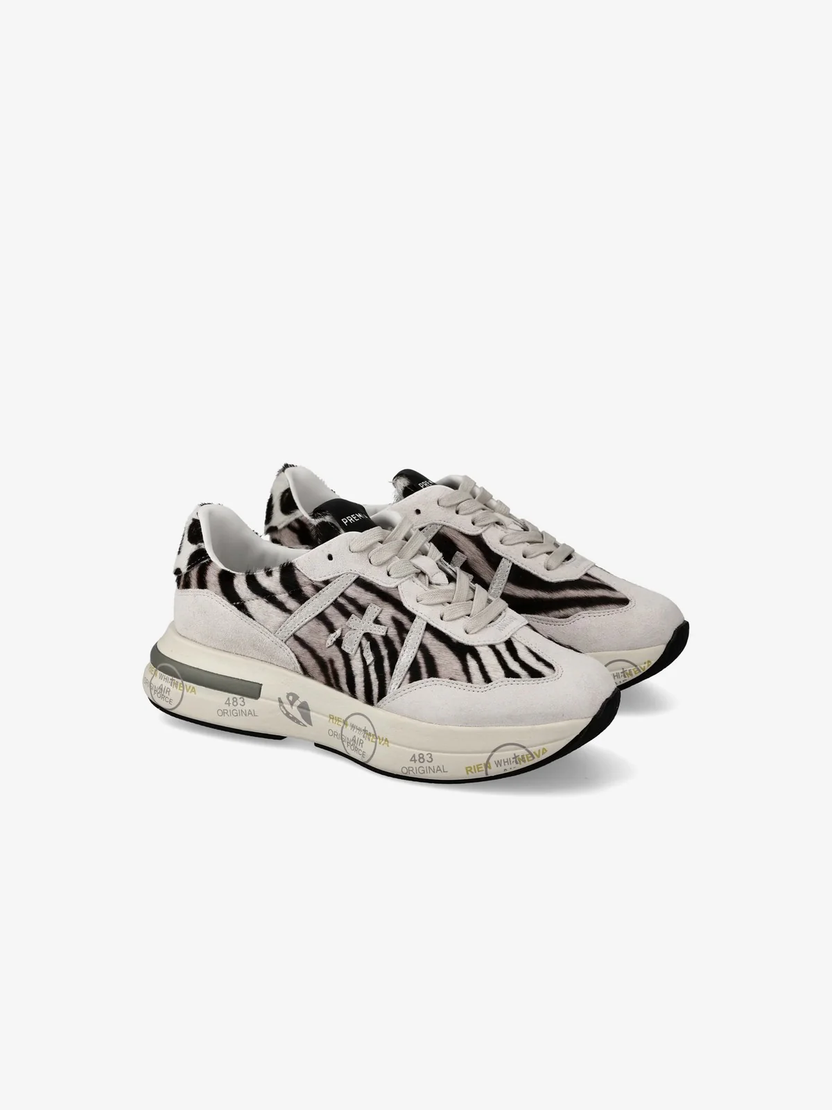 PREMIATA Sneaker Donna  CASSIE VAR 7677 ANIMALIER ZEBRA/GREY - Image 5