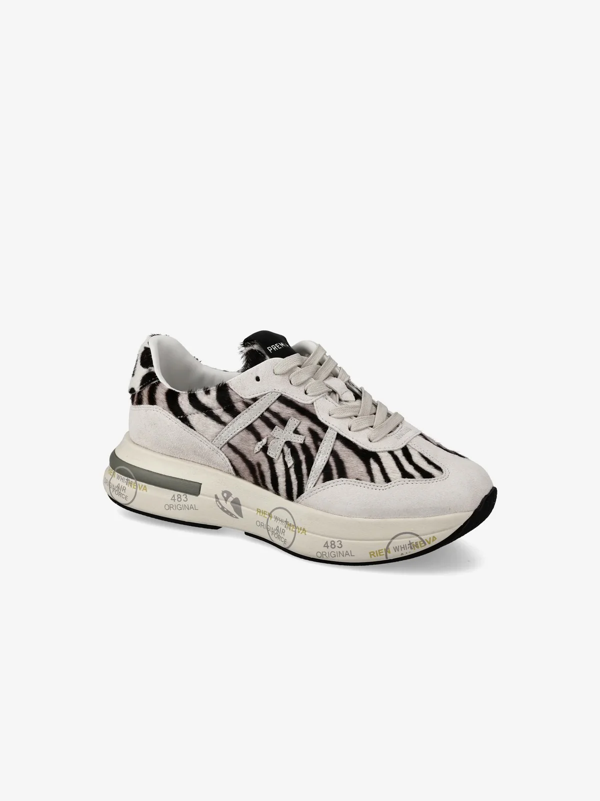 PREMIATA Sneaker Donna  CASSIE VAR 7677 ANIMALIER ZEBRA/GREY - Image 6
